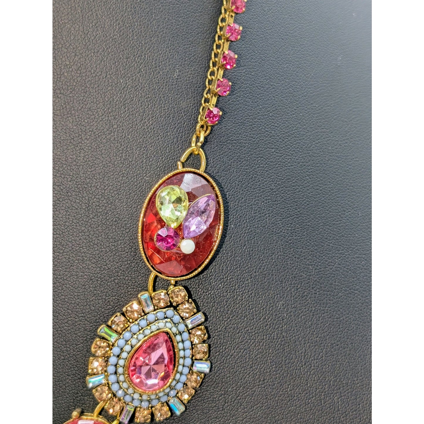 Betsey Johnson St. Barts Carnival Chunky Rhinestone Statement Boho Necklace