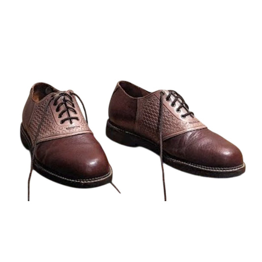 H.S. TRASK Men's Size 12N Two Toned Brown Leather Lace Up Saddle Oxford Shoe
