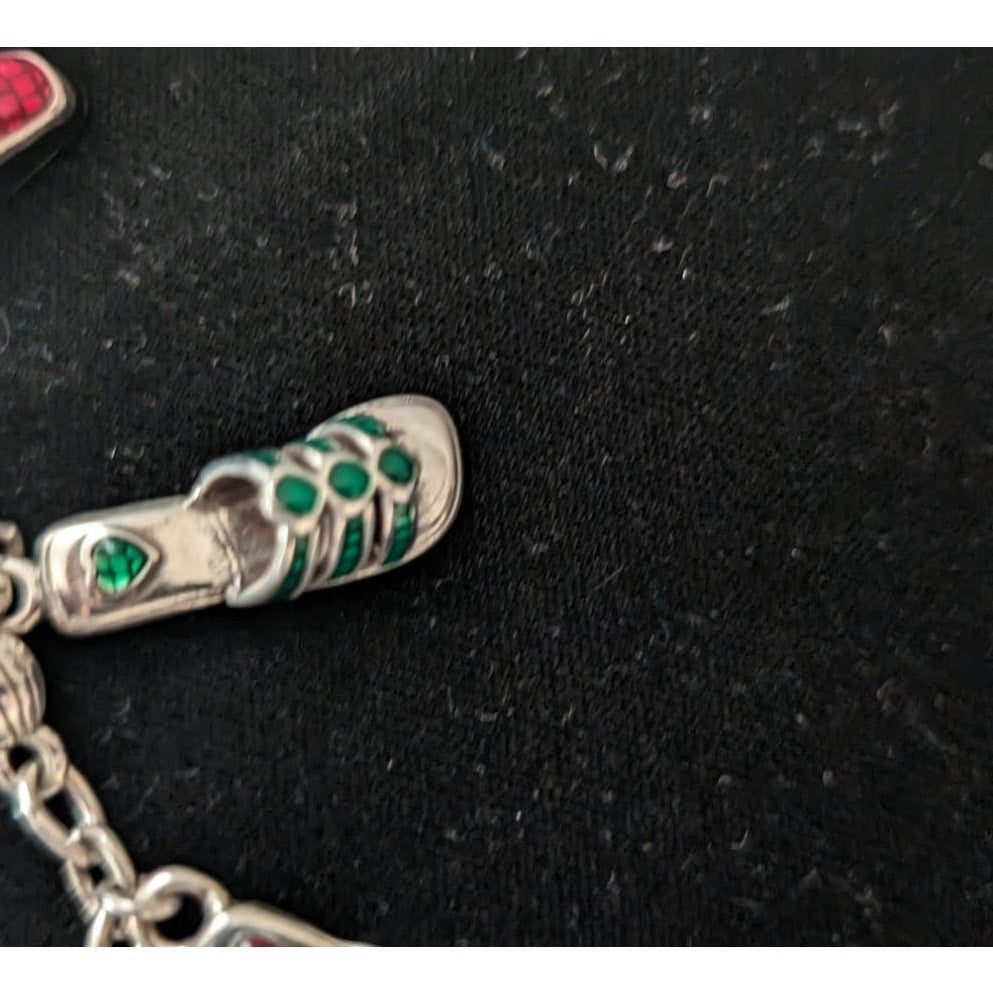 Brighton Vintage Retired Enamel Shoe Charm Bracelet