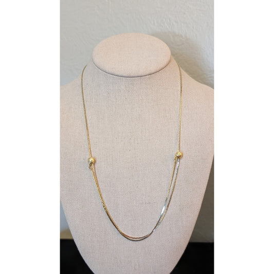 Vintage Shiny Gold Tone Adjustable Chain Up to 28" Necklace NWOT