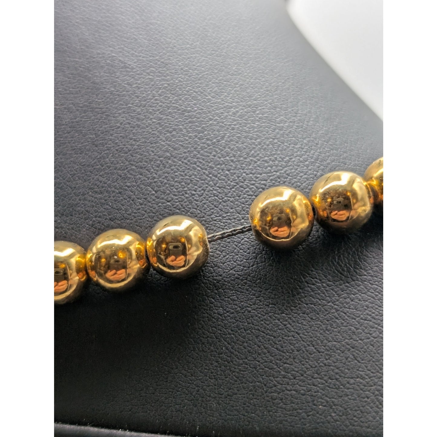 Vintage Sarah Coventry Signed Gold Tone Wire Strung Ball Bead 25" Necklace