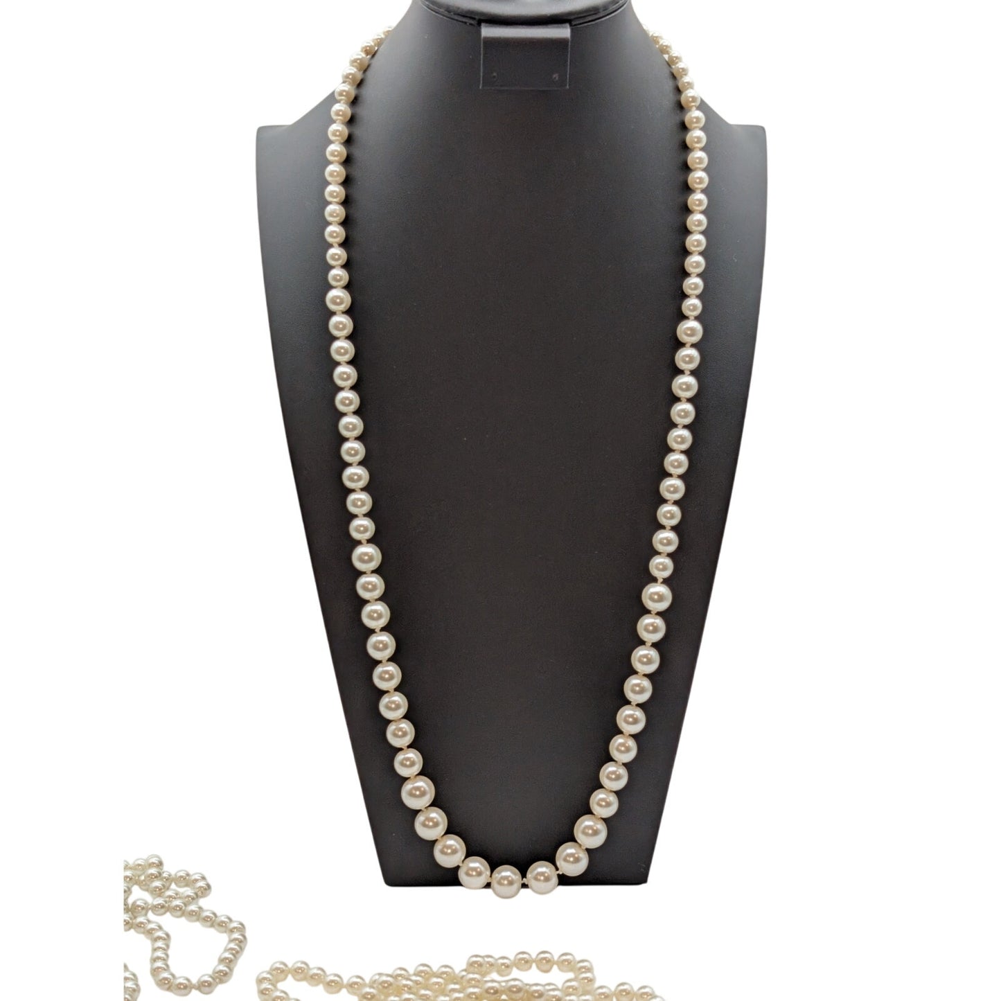 Lot of Three Strands Knotted Glass Faux Pearls to Layer or Wear Alone