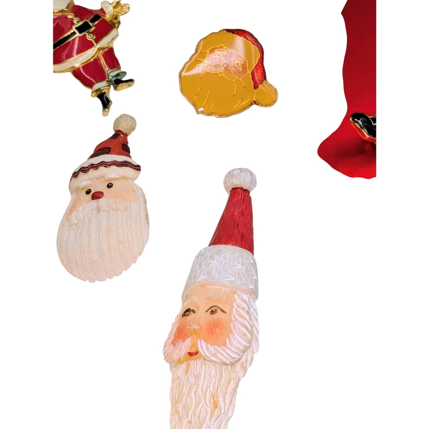 Lot of Eight Christmas Santa Pins