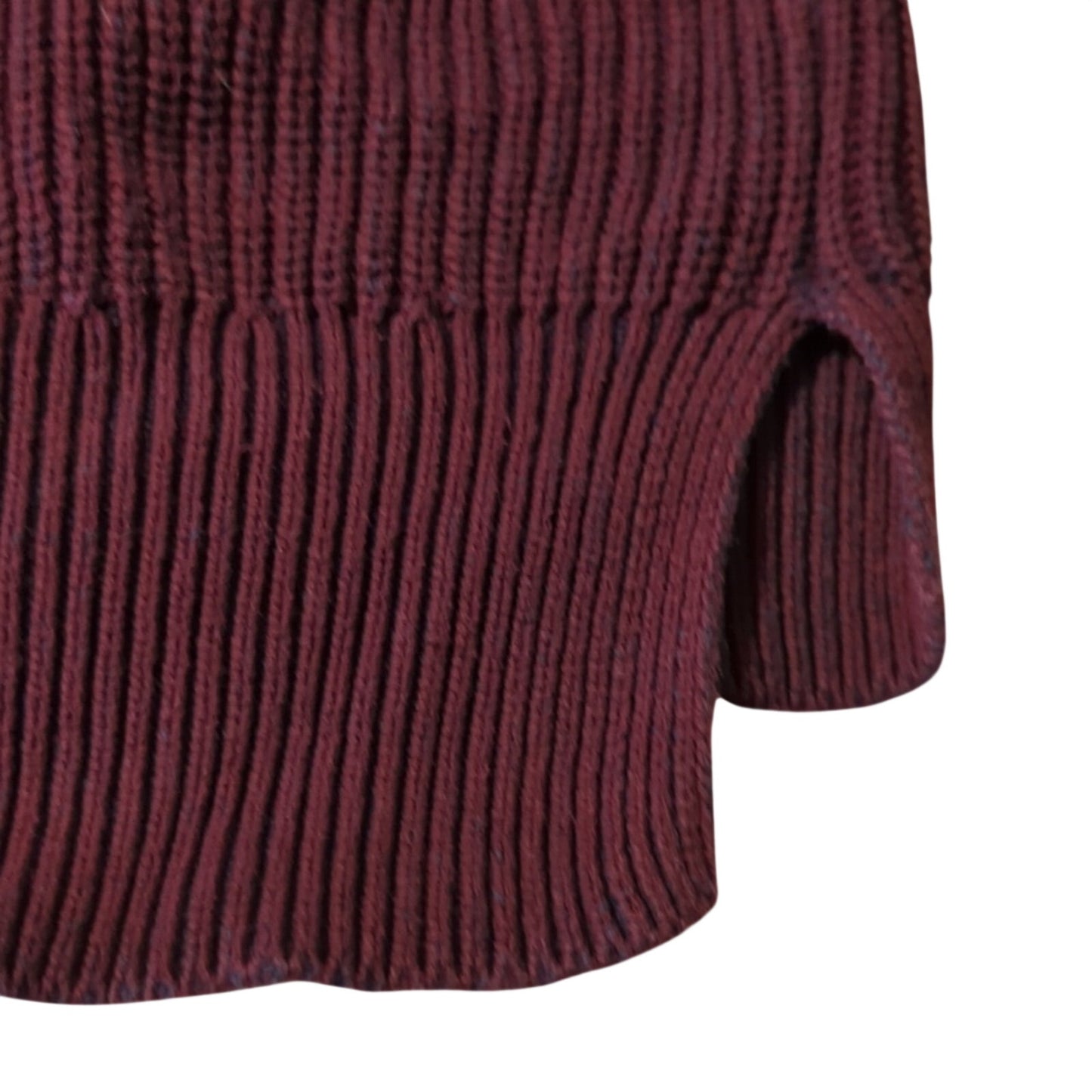 Ellen Tracy Port Marled Open Knit Pullover Rolled Neck Notched Hem Sweater Sz L
