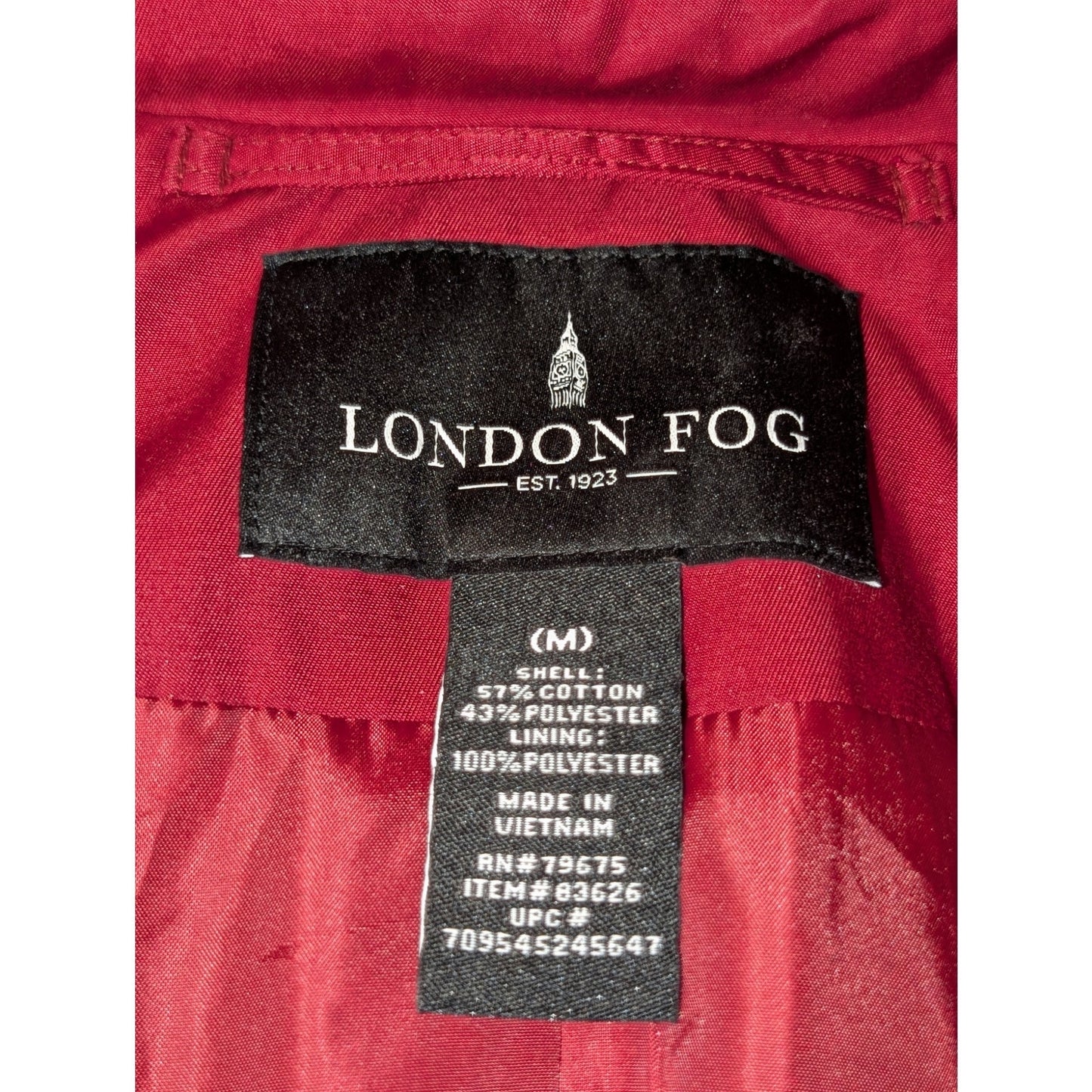 London Fog Double Collar Red Removable Hood Classic Trench Coat Womens' Sz M