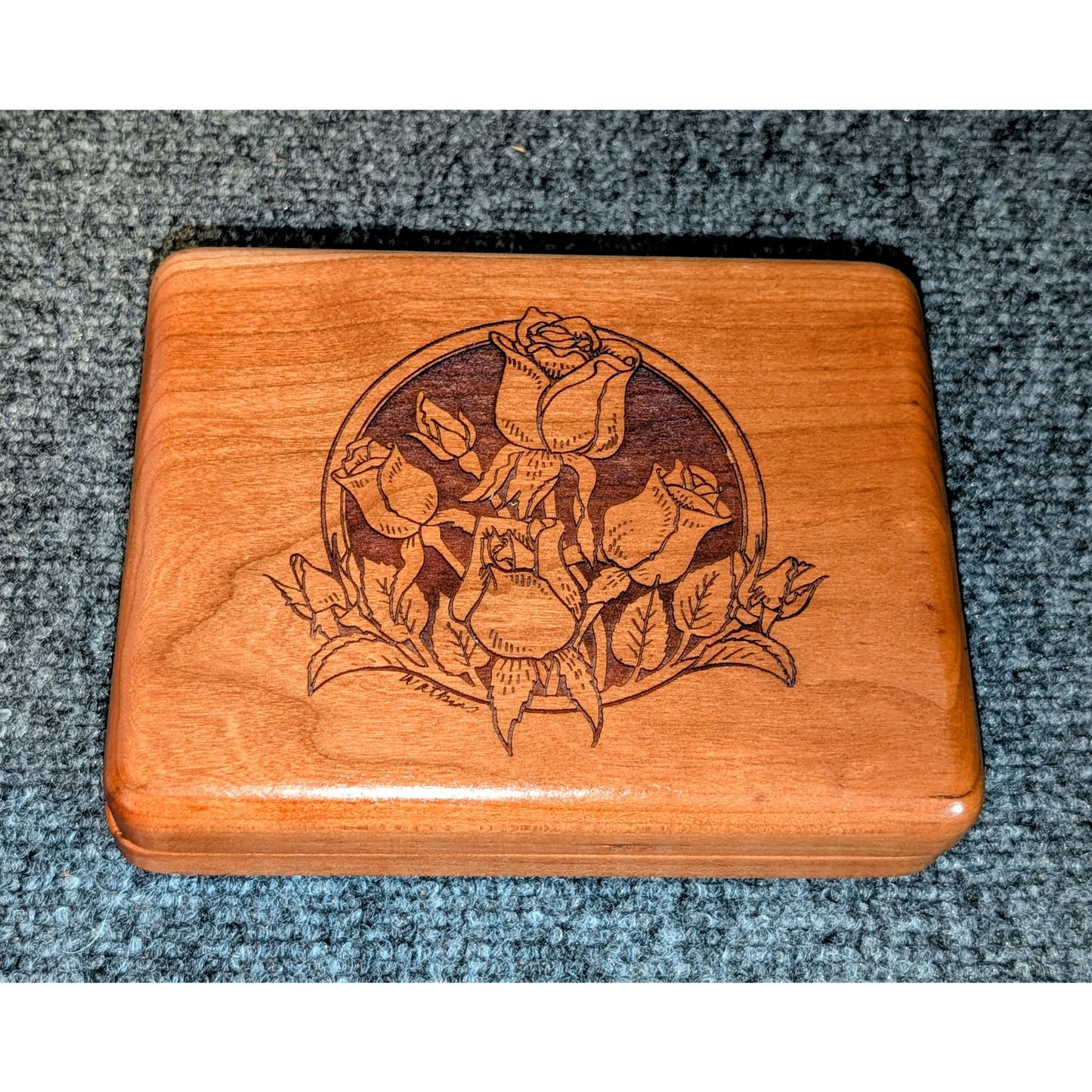 Vintage Wilderness Woods Floral Carved 'Waltz of the Flowers' Music Trinket Box