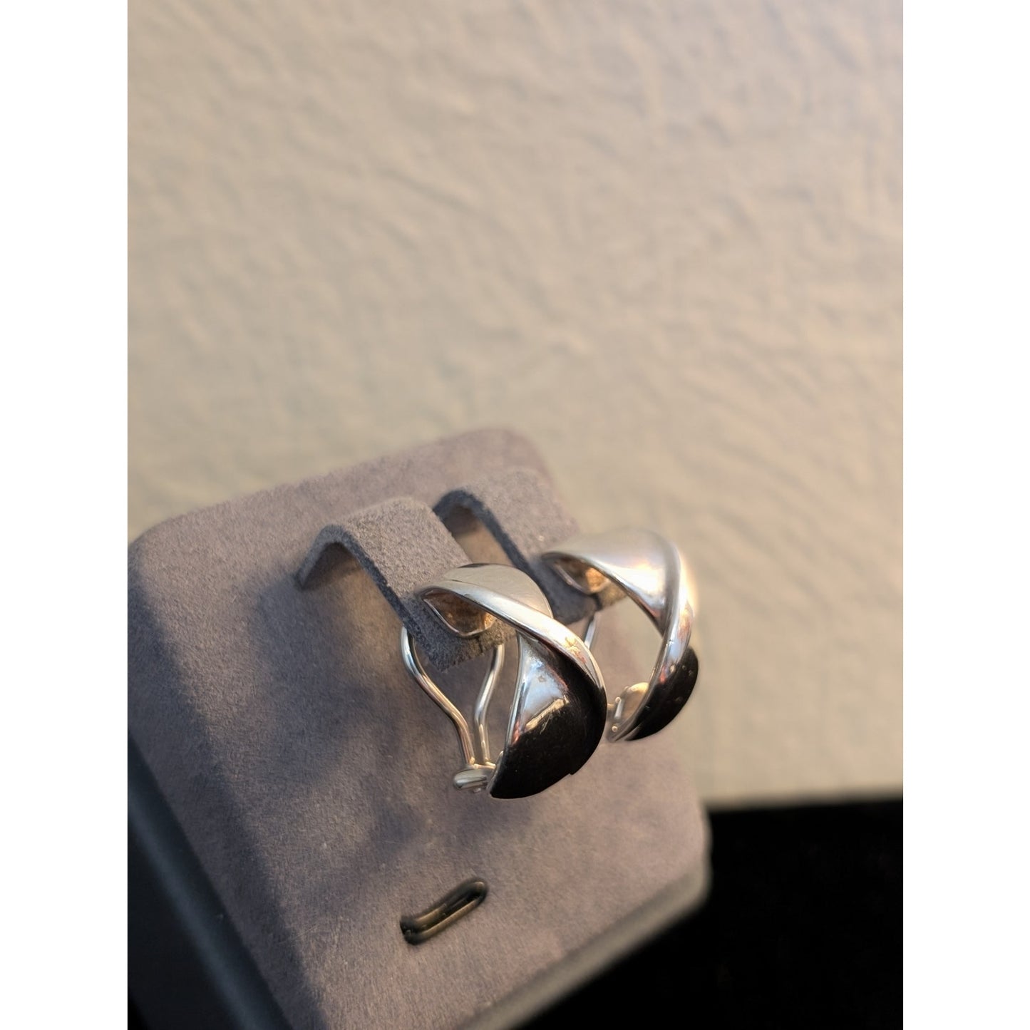 Retired James Avery French Twist Lever Back Earrings 925 Sterling Silver