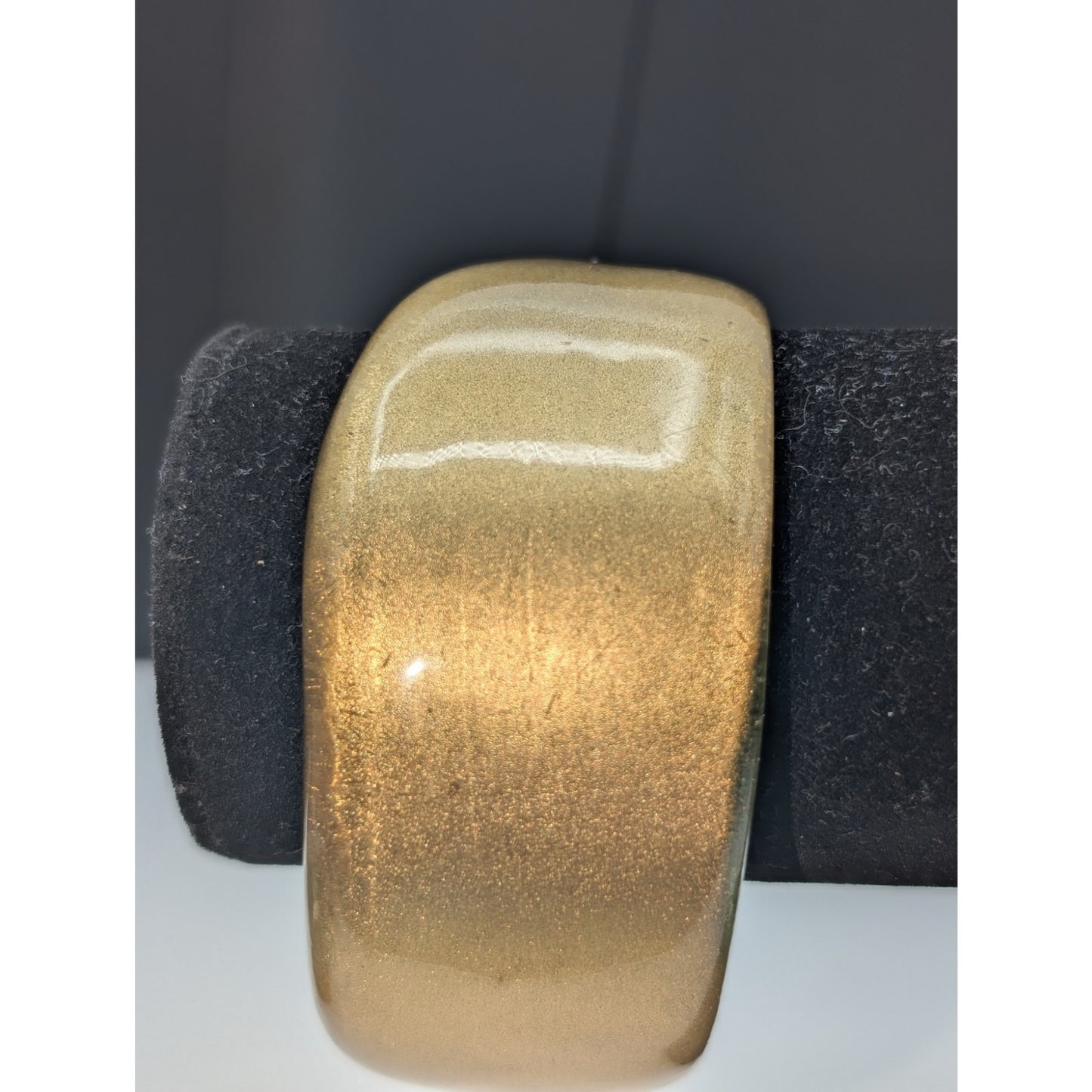 Vintage Gold Shimmer Abstract Lucite Bangle Bracelet