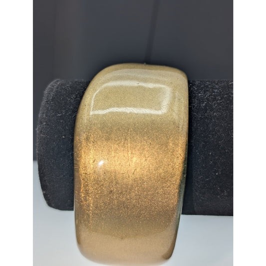 Vintage Gold Shimmer Abstract Lucite Bangle Bracelet