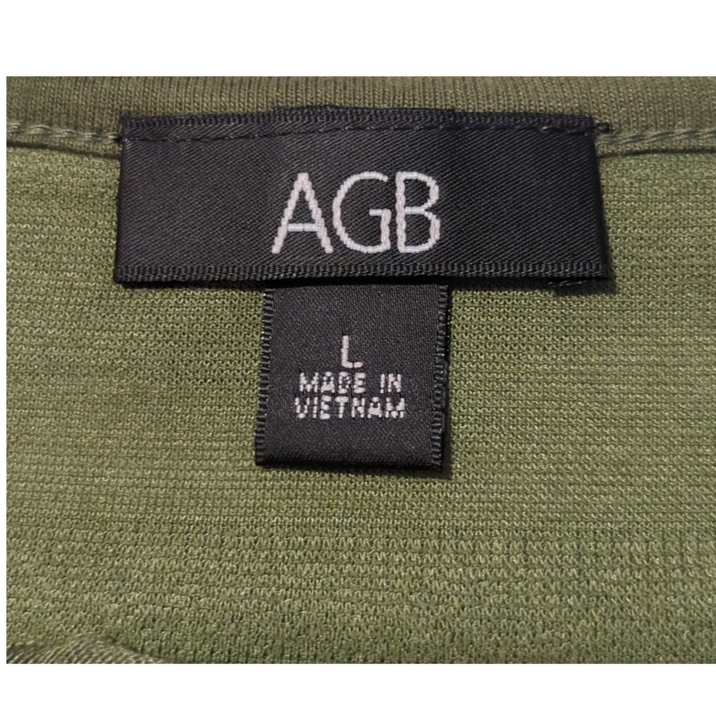 AGB NWT Moss Green Layered Ruffle Ruch Cap Sleeve Stretch Top Women's Size L