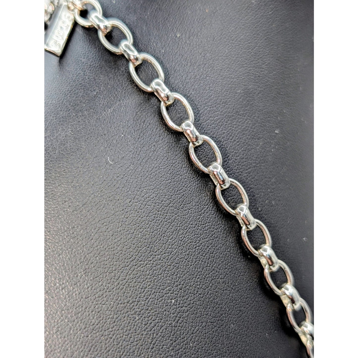 White House Black Market 34"-38" Silver Tone Pearl Crystal  Long Chain Necklace