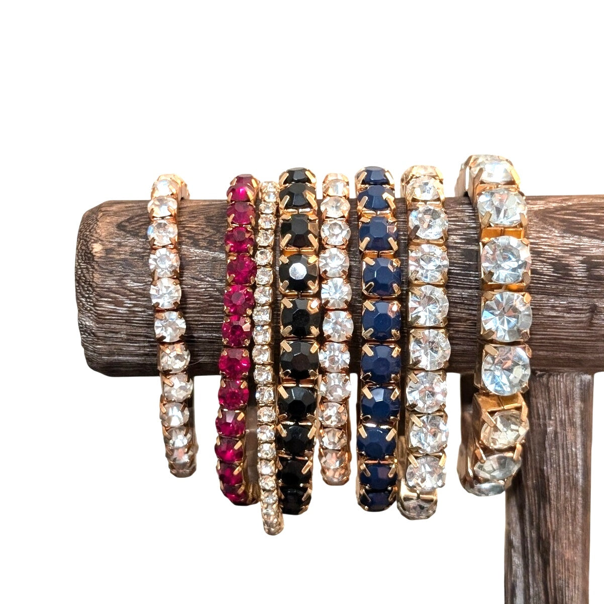 Lot of 8 Rhinestone Stretch Bracelets