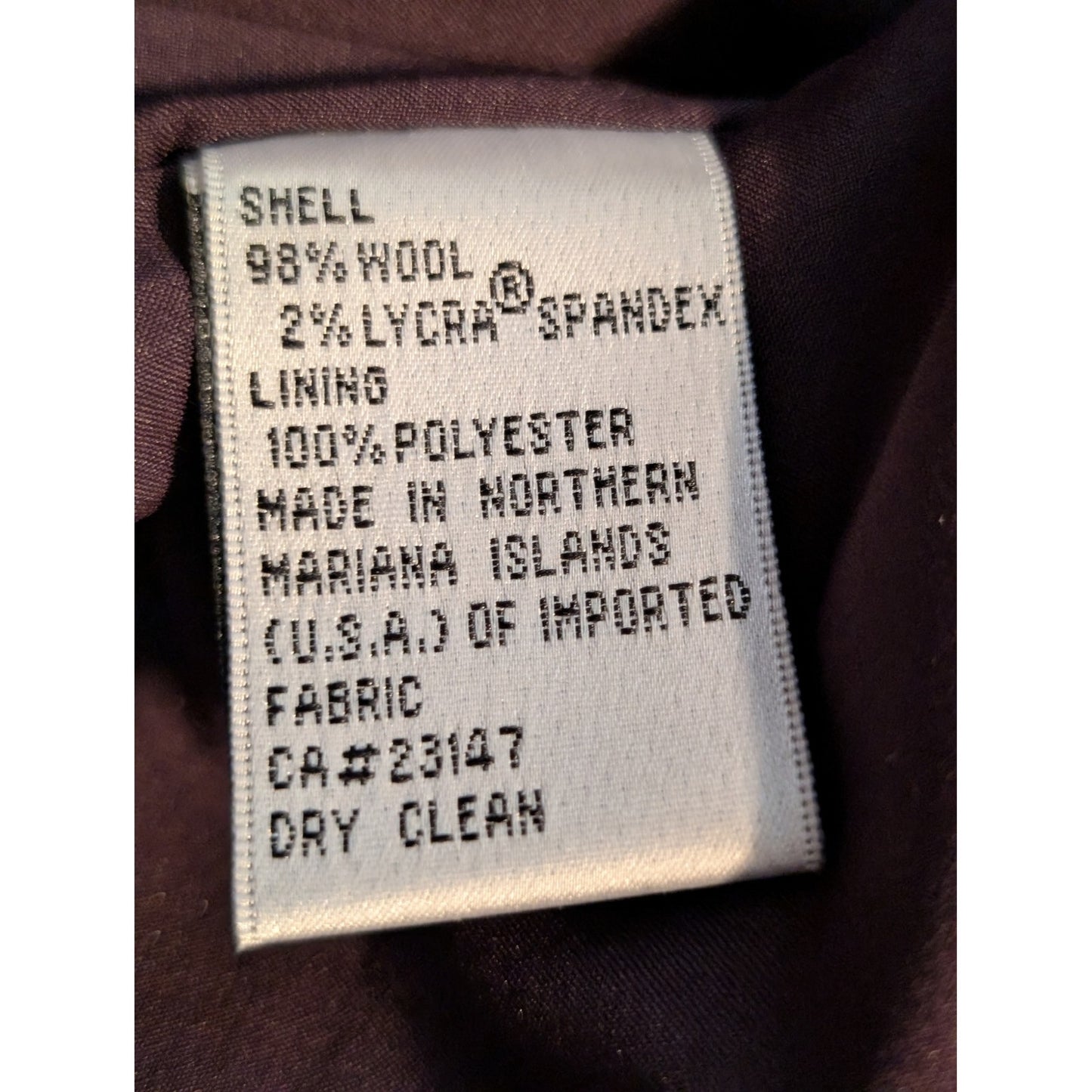 Talbot's Vintage Aubergine Wool Stretch Front Button Jacket Womens Size 16