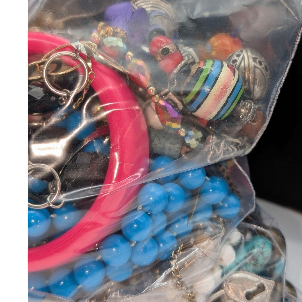 Jewelry Lot Cheryl Repurpose Bag Over 4 Pounds Beads & Possible Wearable Pieces