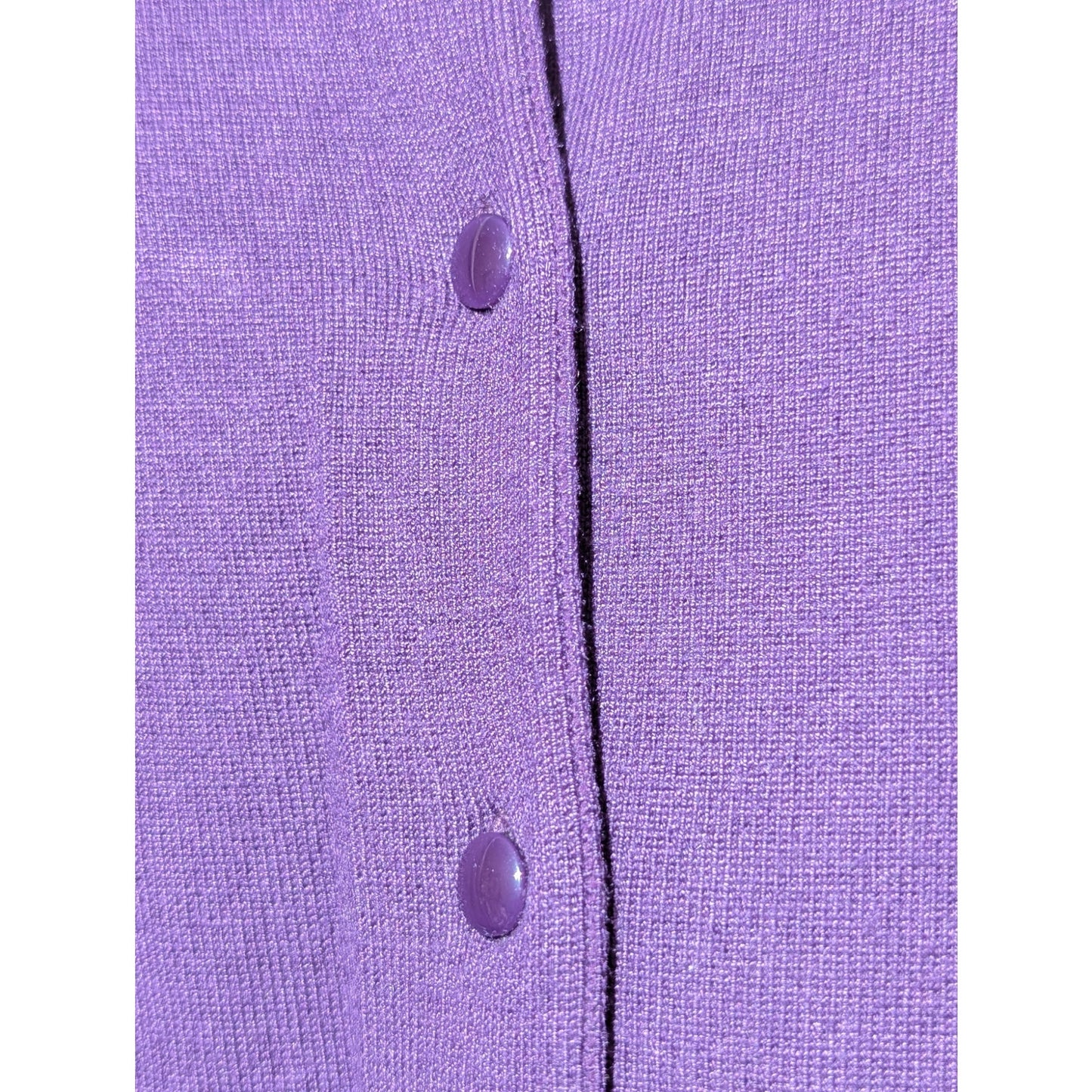 Cable & Gauge Purple 3/4 Sleeve Cardigan Ribbed Hem Sweater Womens Sz XL
