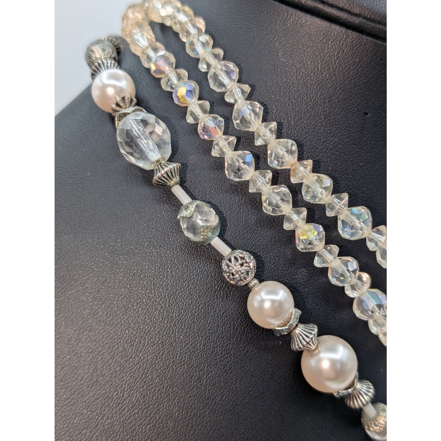 Lot of Two Vintage Crystal Necklaces