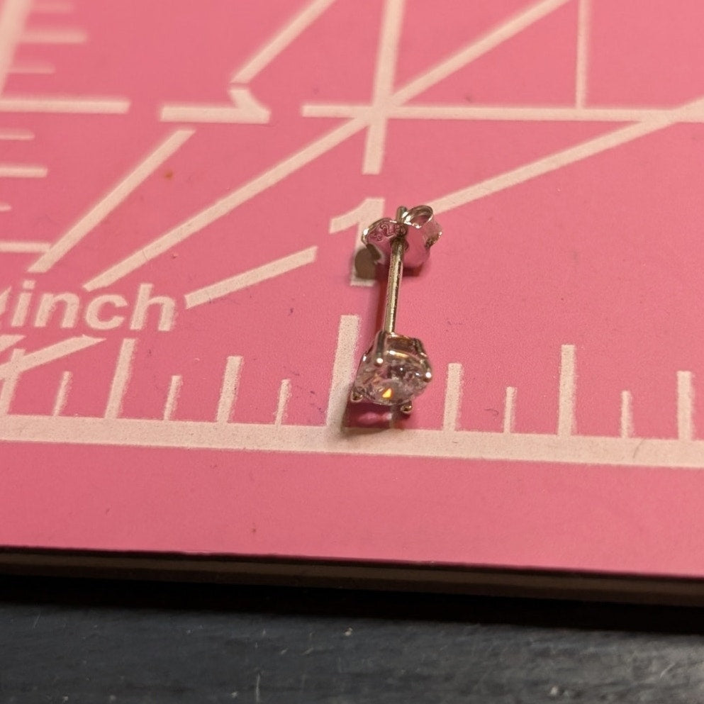 Sterling Silver 4mm CZ Stud Earrings
