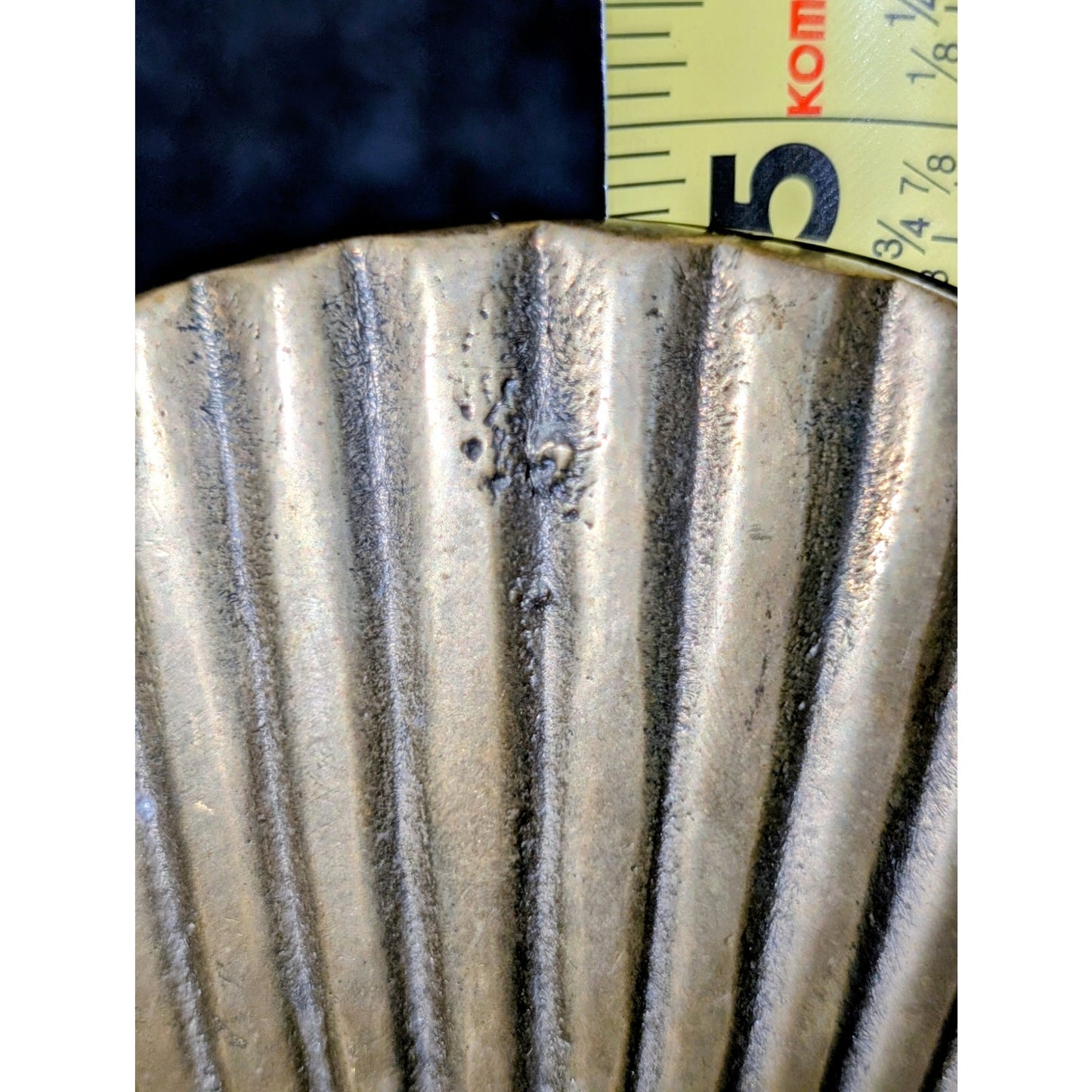 Vintage 1960s Seiden International Solid Brass Scallop Shell Bookend Doorstop