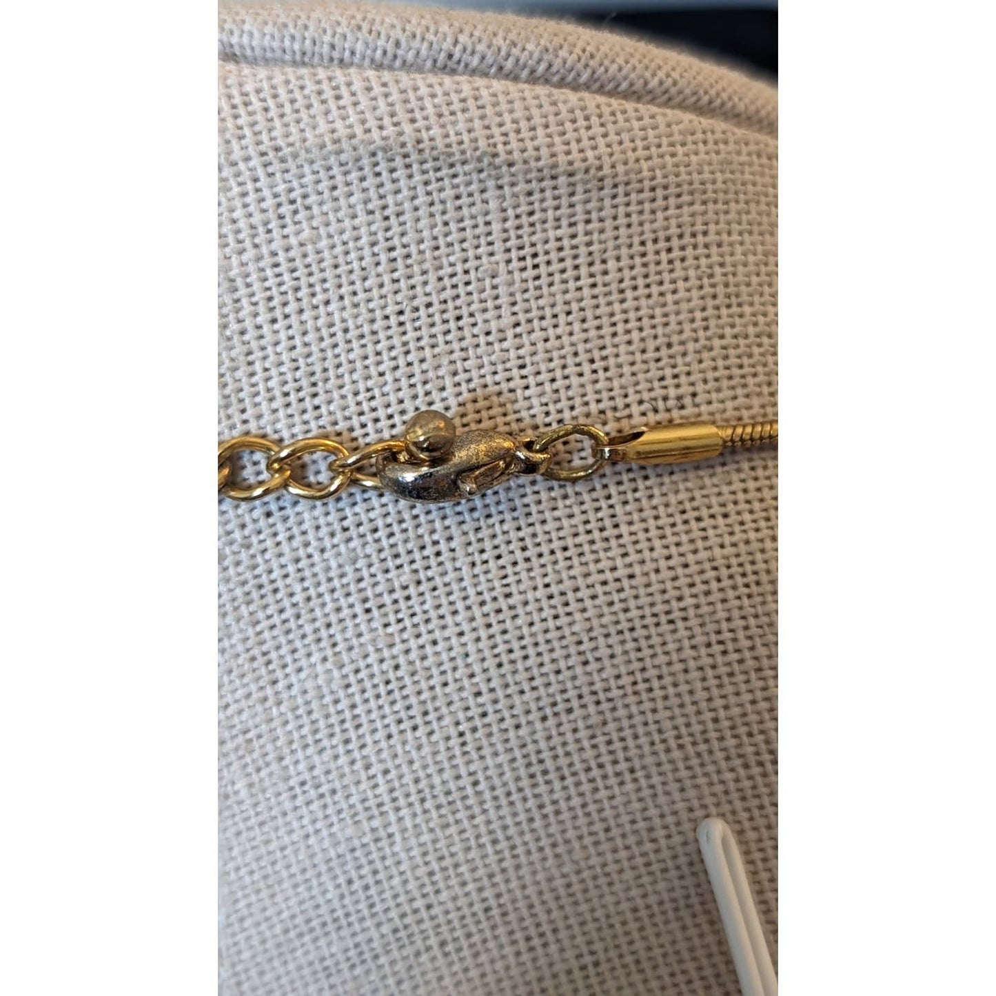 Vintage Kenneth Cole Cabochon Necklace Gold Tone Chain Signed