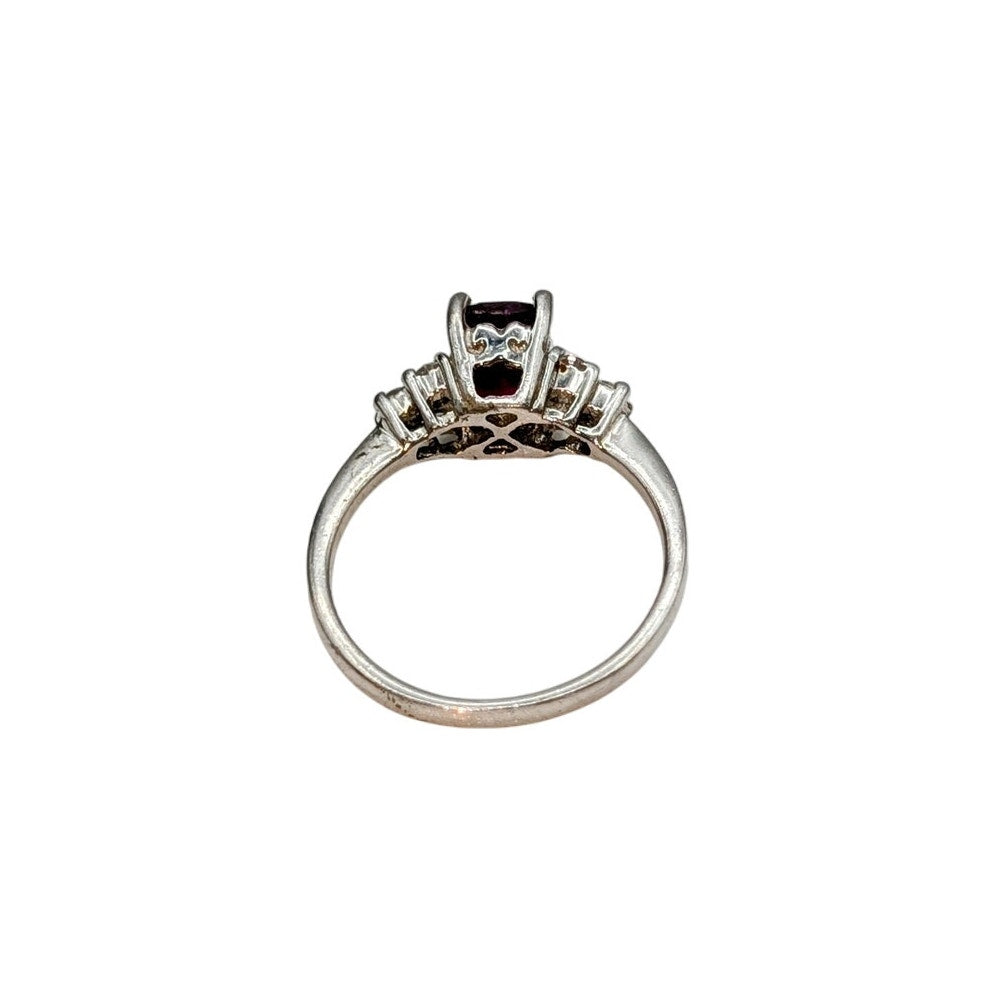 VTG 2.4g STS Chuck Clemency 925 Sterling Silver Ruby White Spinel Ring Size 6
