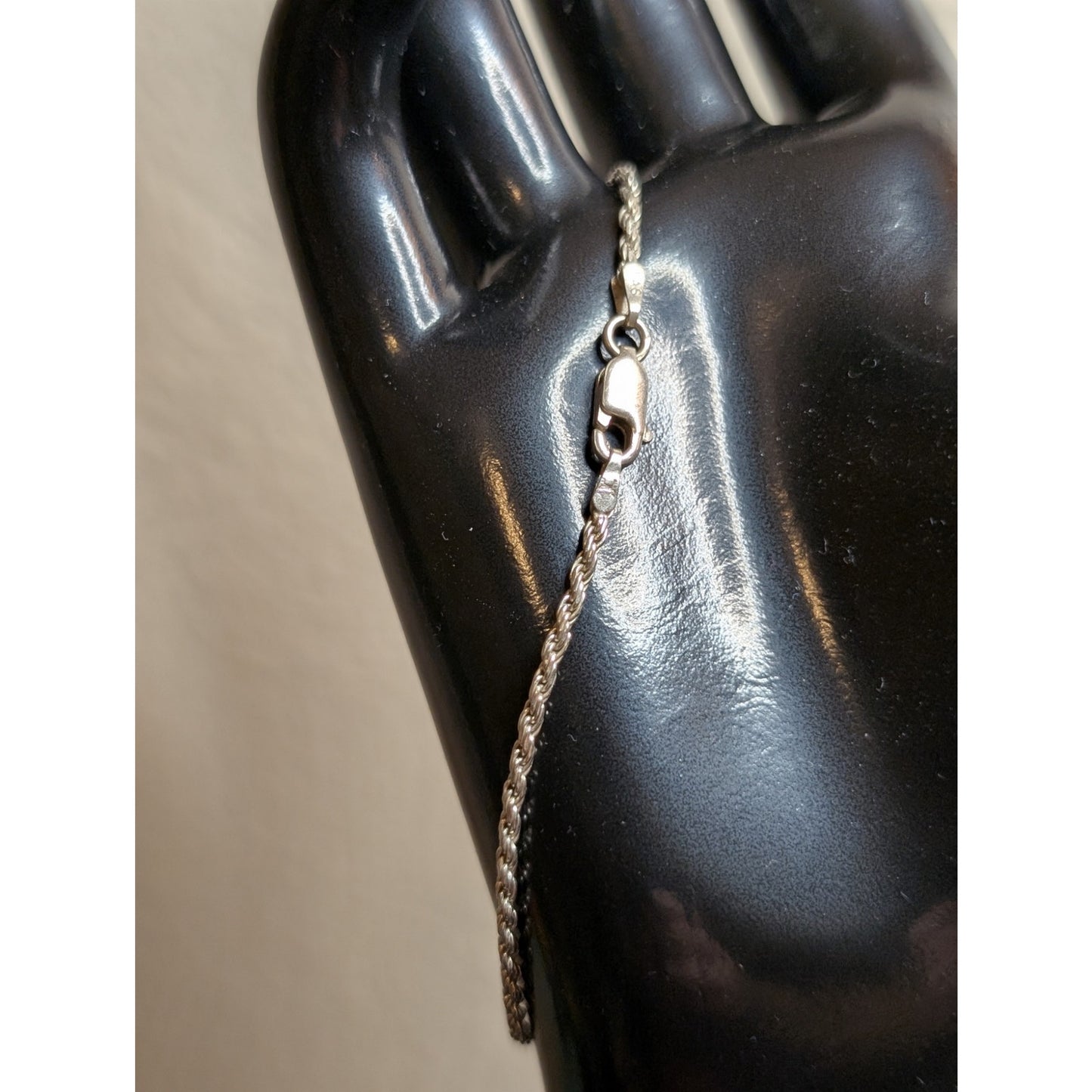 Vintage Sterling Silver 925 Rope Chain Link Bracelet