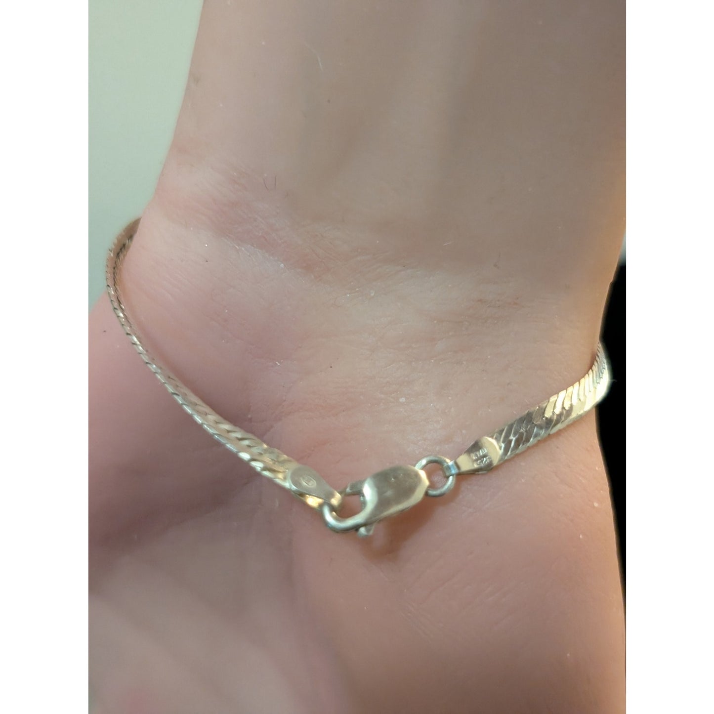 925 Sterling Silver Herringbone Chain Bracelet