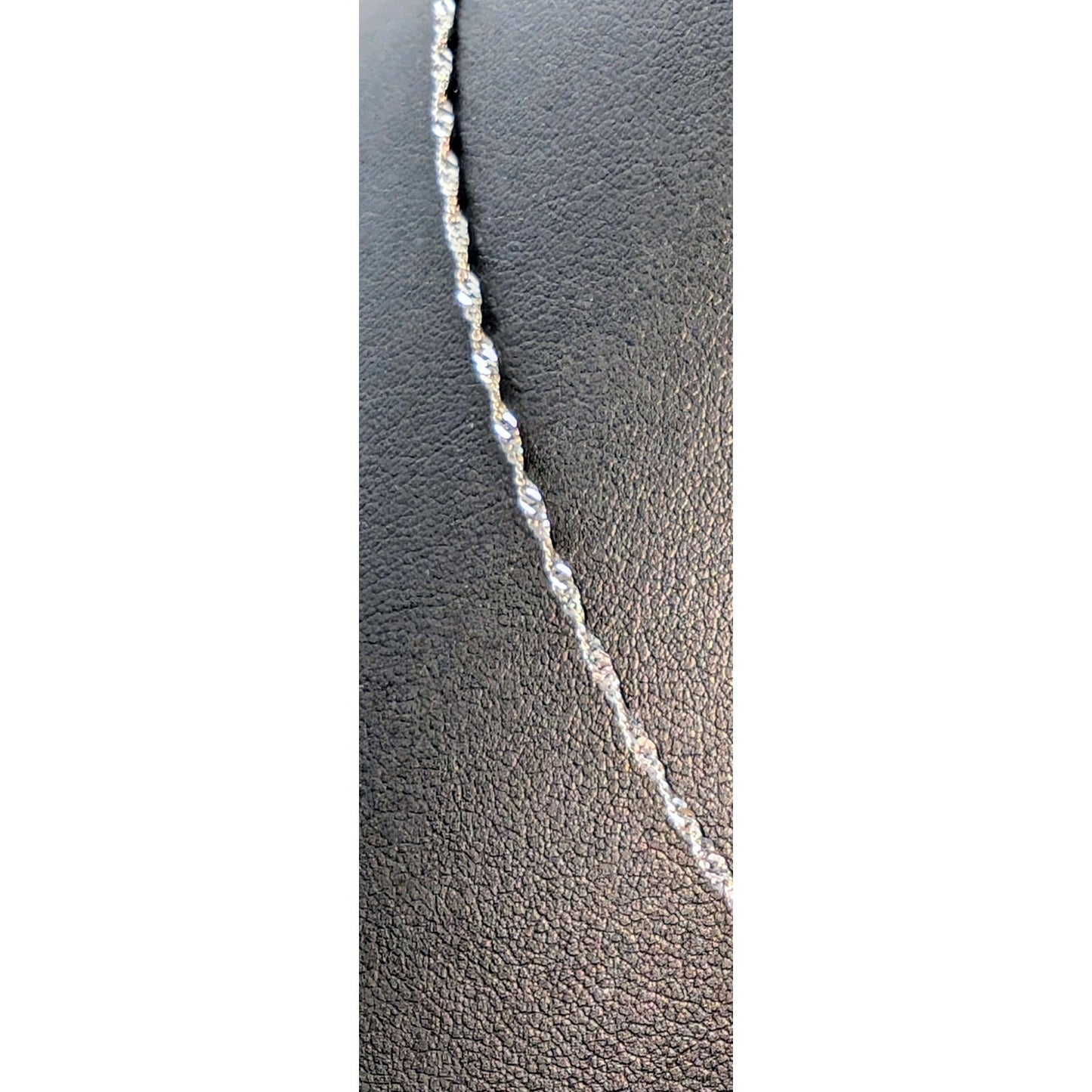 Tested 14K White Gold Italian Twisted Delicate 18" Chain Necklace