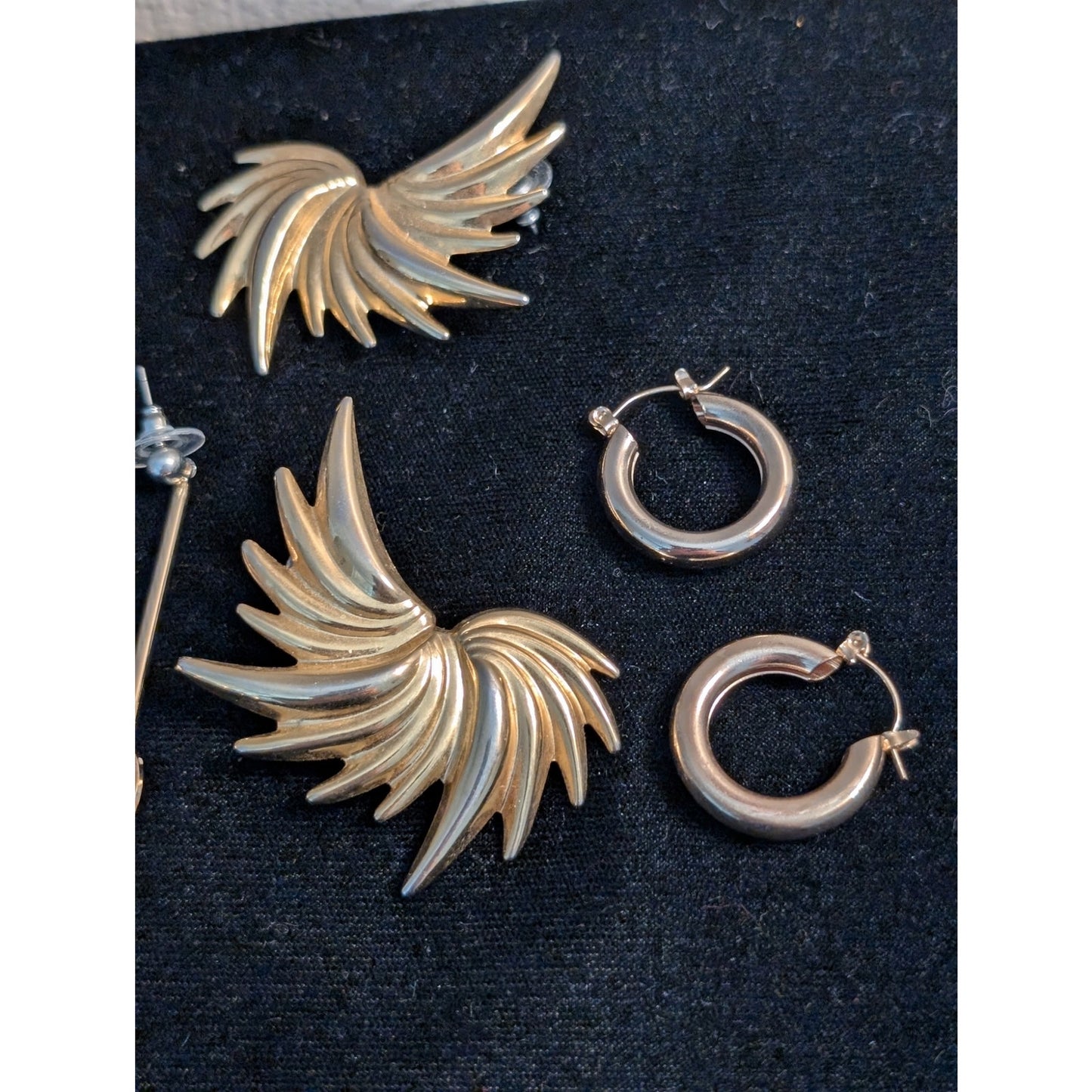 Lot of Six Pair Gold Tone Mixed Lot Pierced Earrings