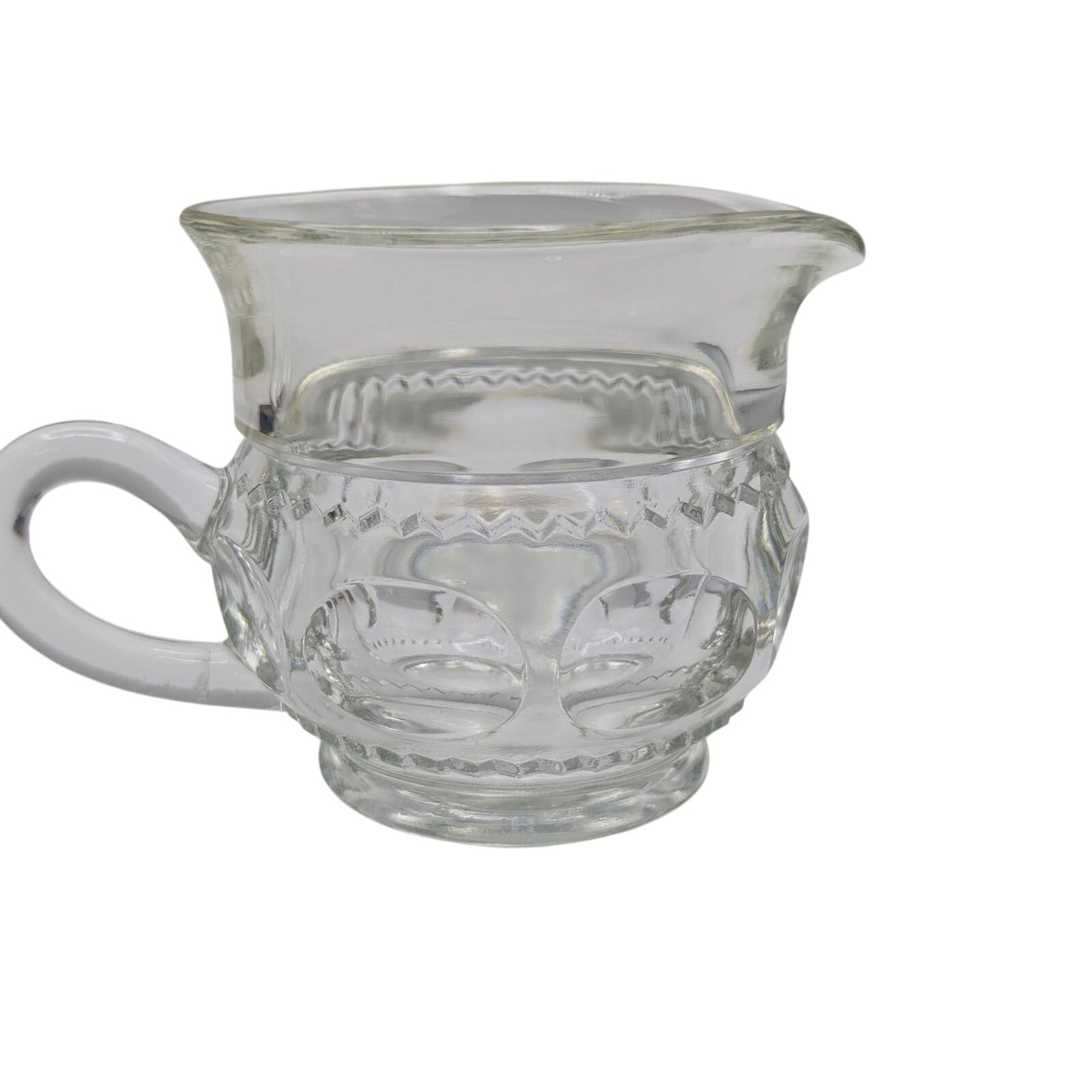 Vintage King's Crown Clear Small Glass Handled Creamer