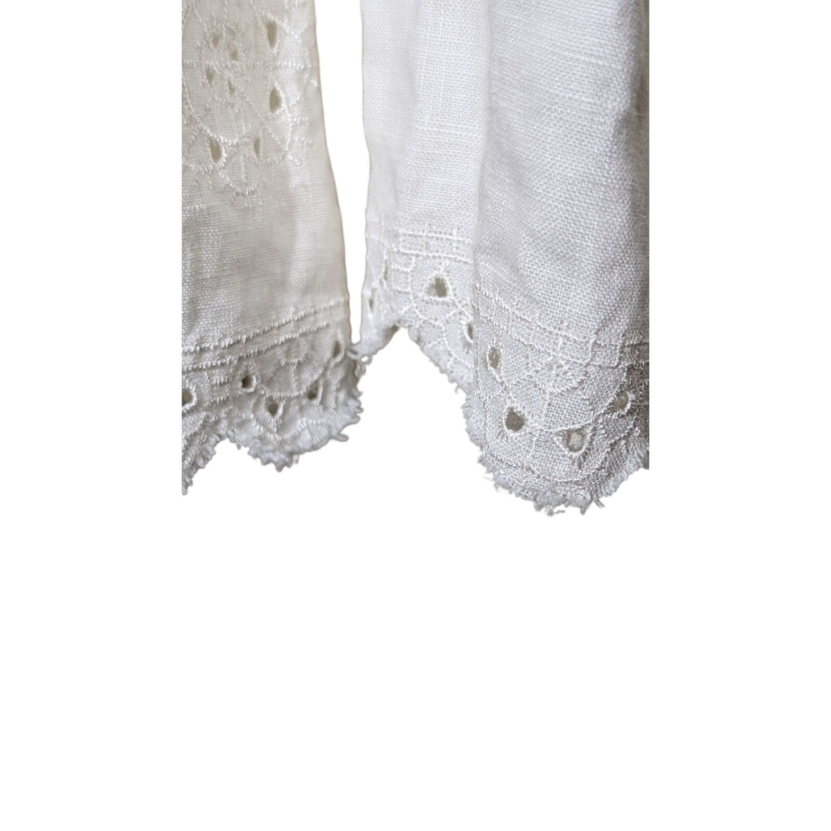 Outfit JPR 100% Pure Linen Cream Eyelet Detailing Button Front Top Womens Sz S