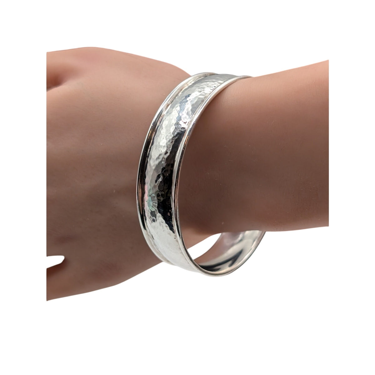 Vtg Ippolita Goddess 925 Sterling Italy Hand Hammered Bangle Bracelet32.74g