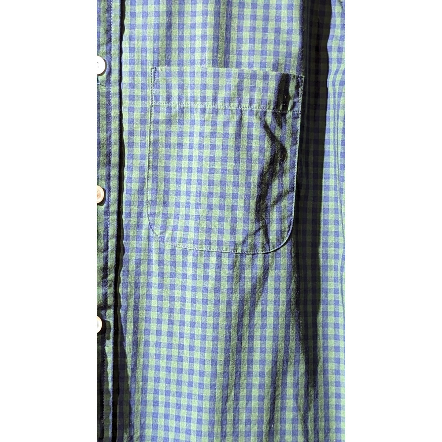 Abercrombie & Fitch Green/Navy Check Men's Button Down Shirt Size M