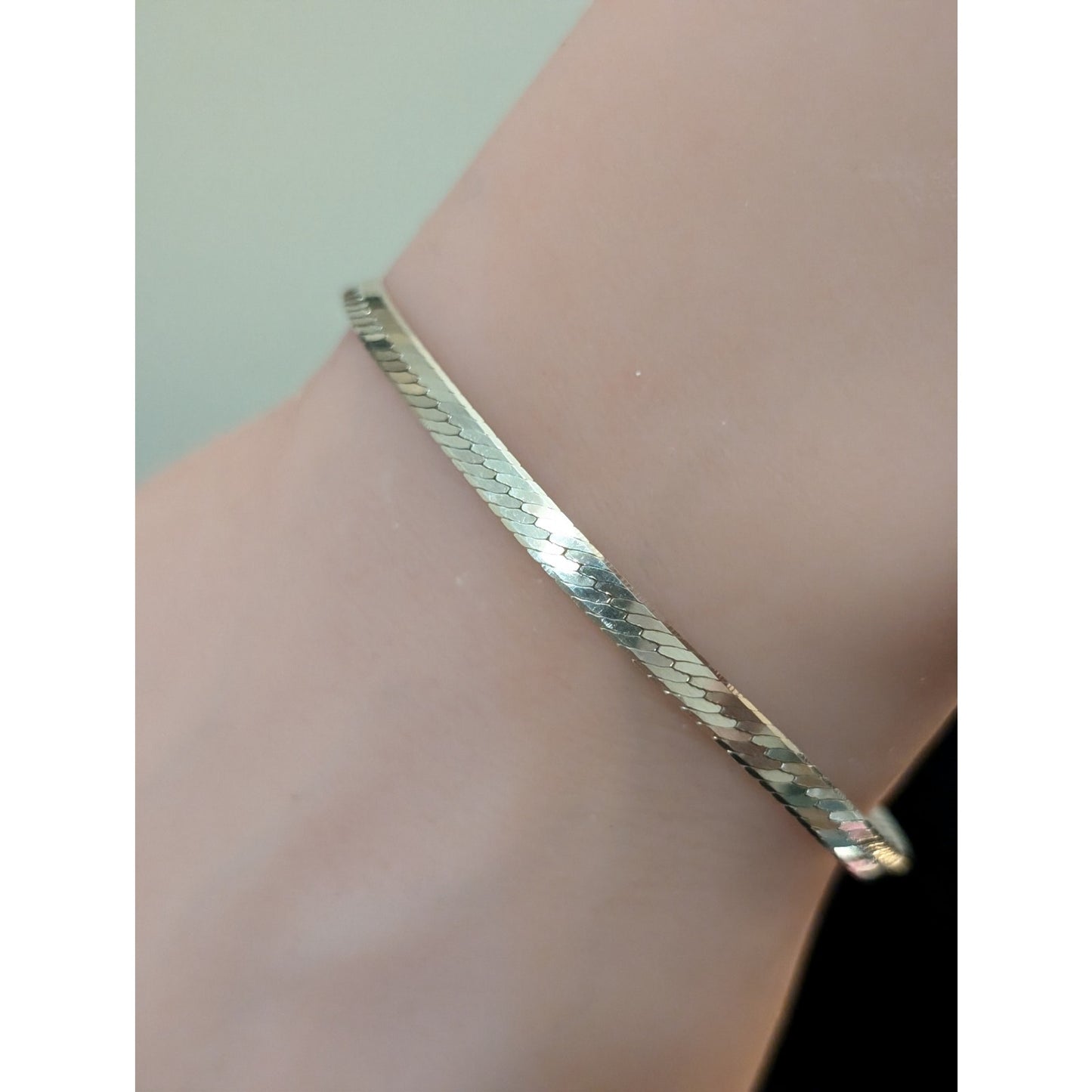 925 Sterling Silver Herringbone Chain Bracelet