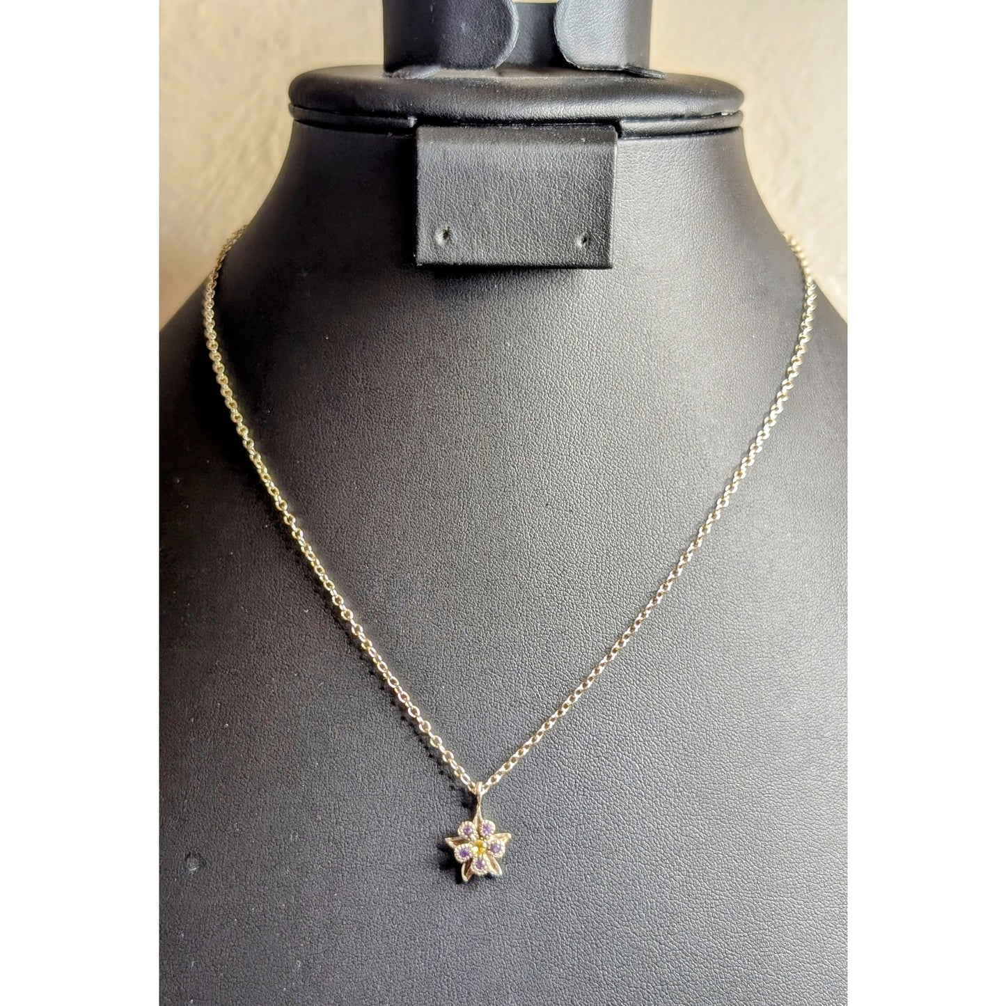 Brendan White Columbine Amethyst & Yellow Sapphire Sterling Silver 17" Necklace