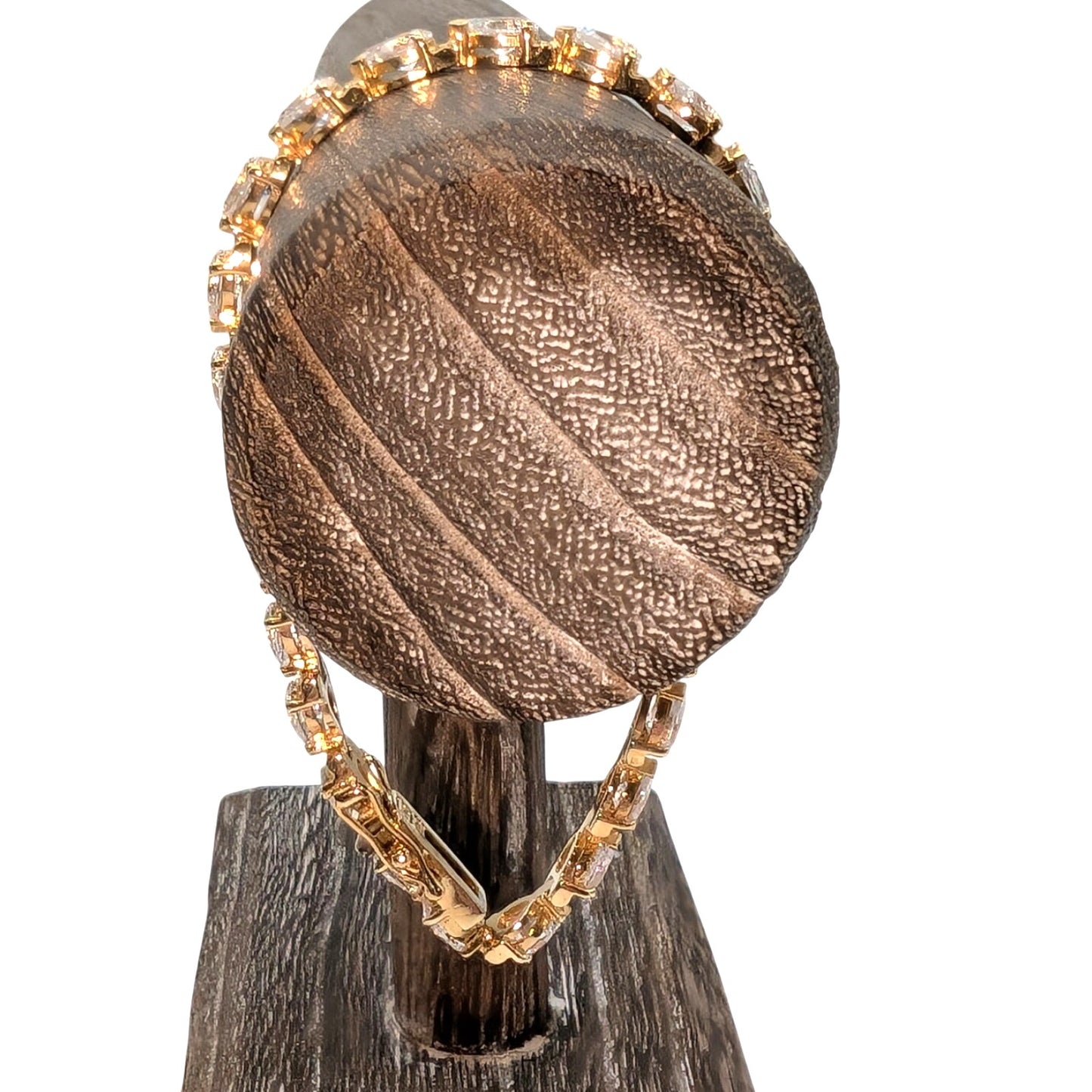 925 Sterling Vermeil Teardrop CZ Tennis Bracelet