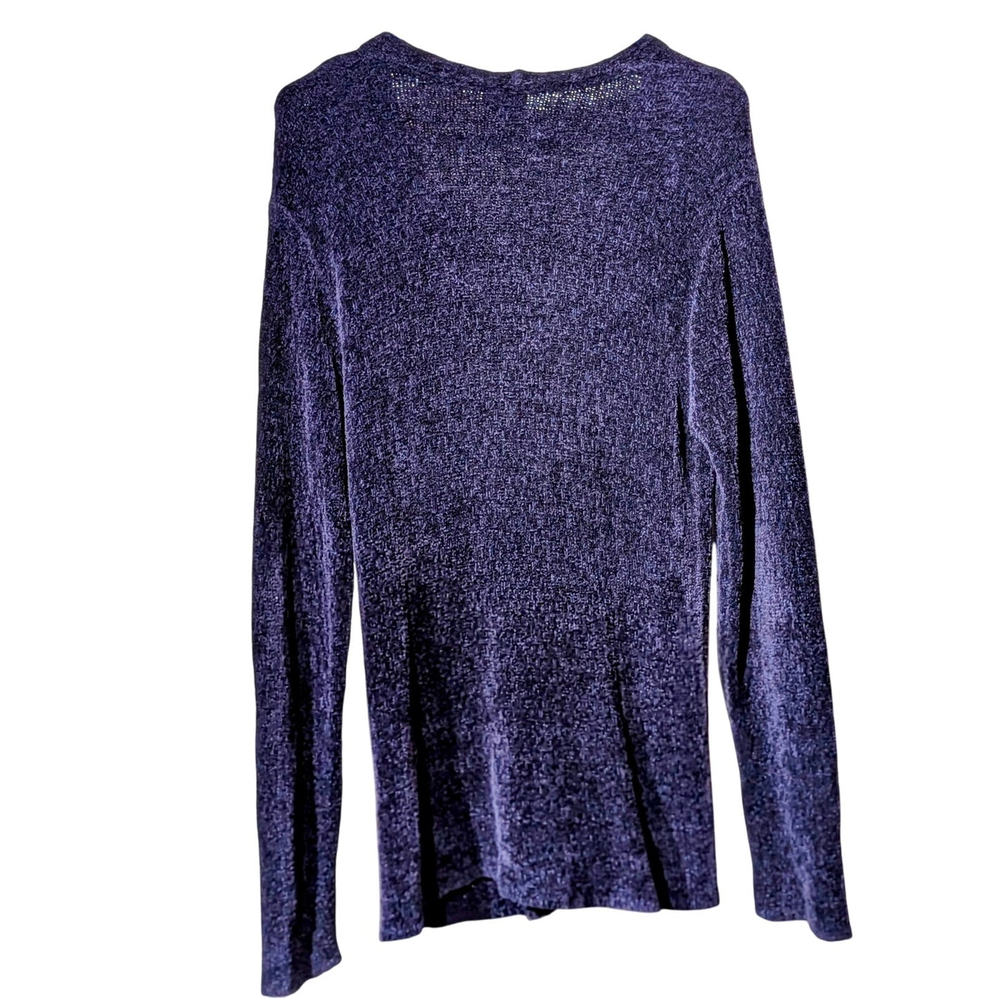 Eileen Fisher Purple Chenille One Button Cardigan Sweater Women's Size S