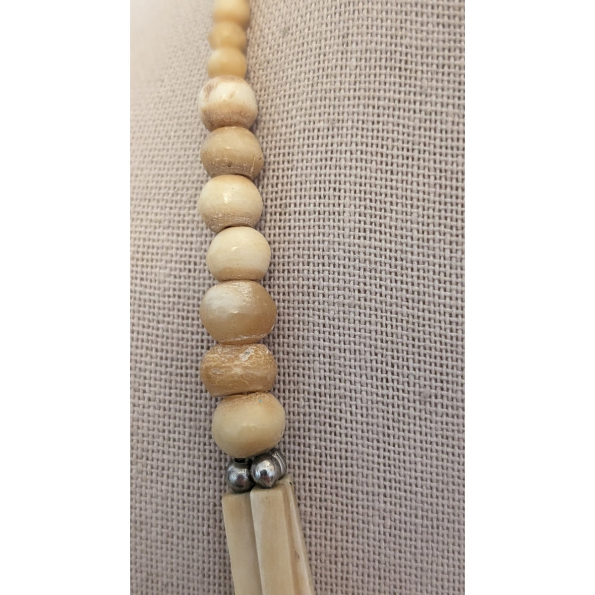Vintage Tribal Carved Single to Triple Strand Beaded Hook Clasp Necklace