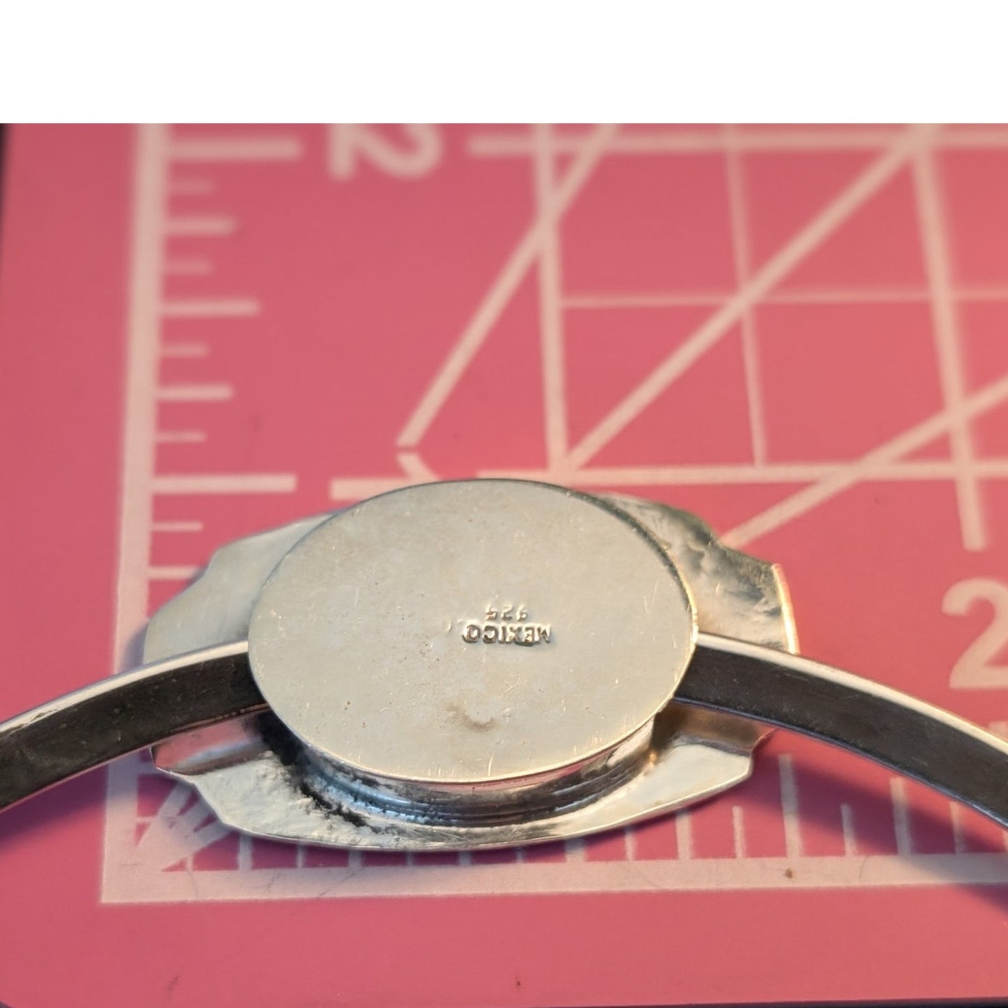 Vintage 925 Mexico Engraveable Slide Pendant on 925 Sterling  Torque Necklace