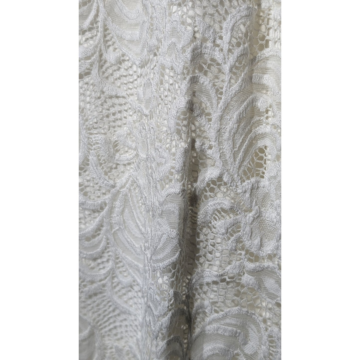 Loveappella NWT Stitch Fix Fifi Over Lay Lace Knit Top White Womens' Sz M