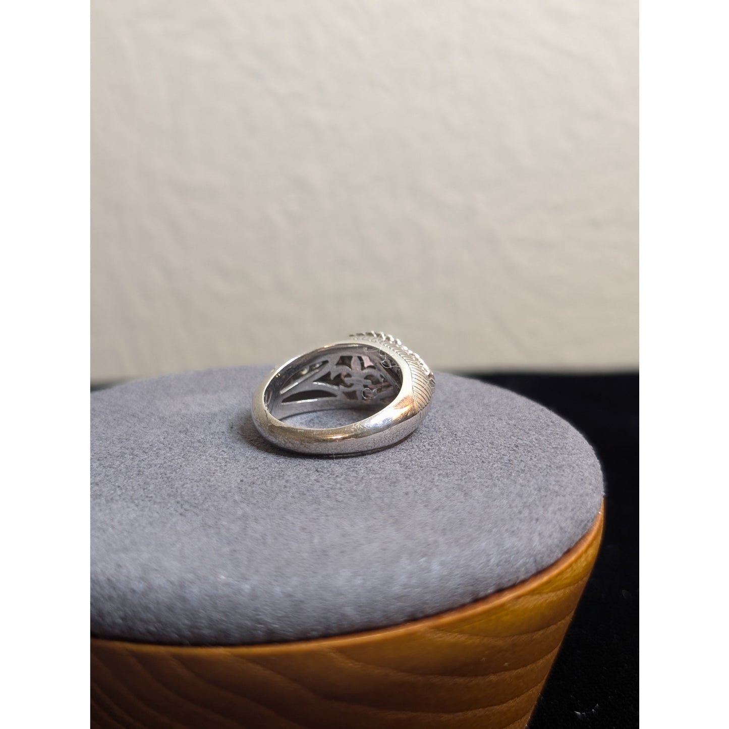 Judith Ripka Sterling Silver Pink Rose Quartz & Diamonique Ring Size 7.75
