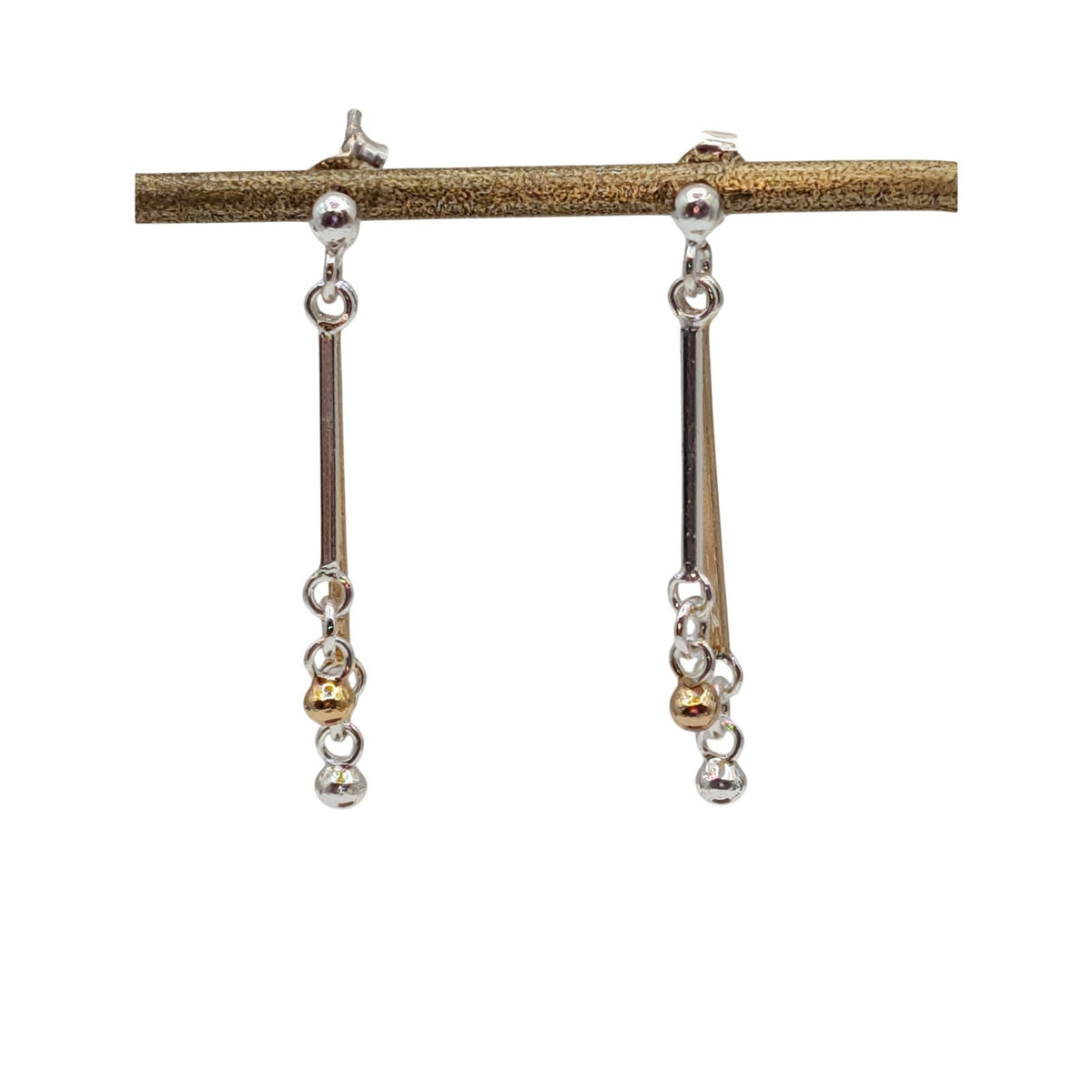 Mixed Metal Silver Tone & Gold Tone Dangle Earrings