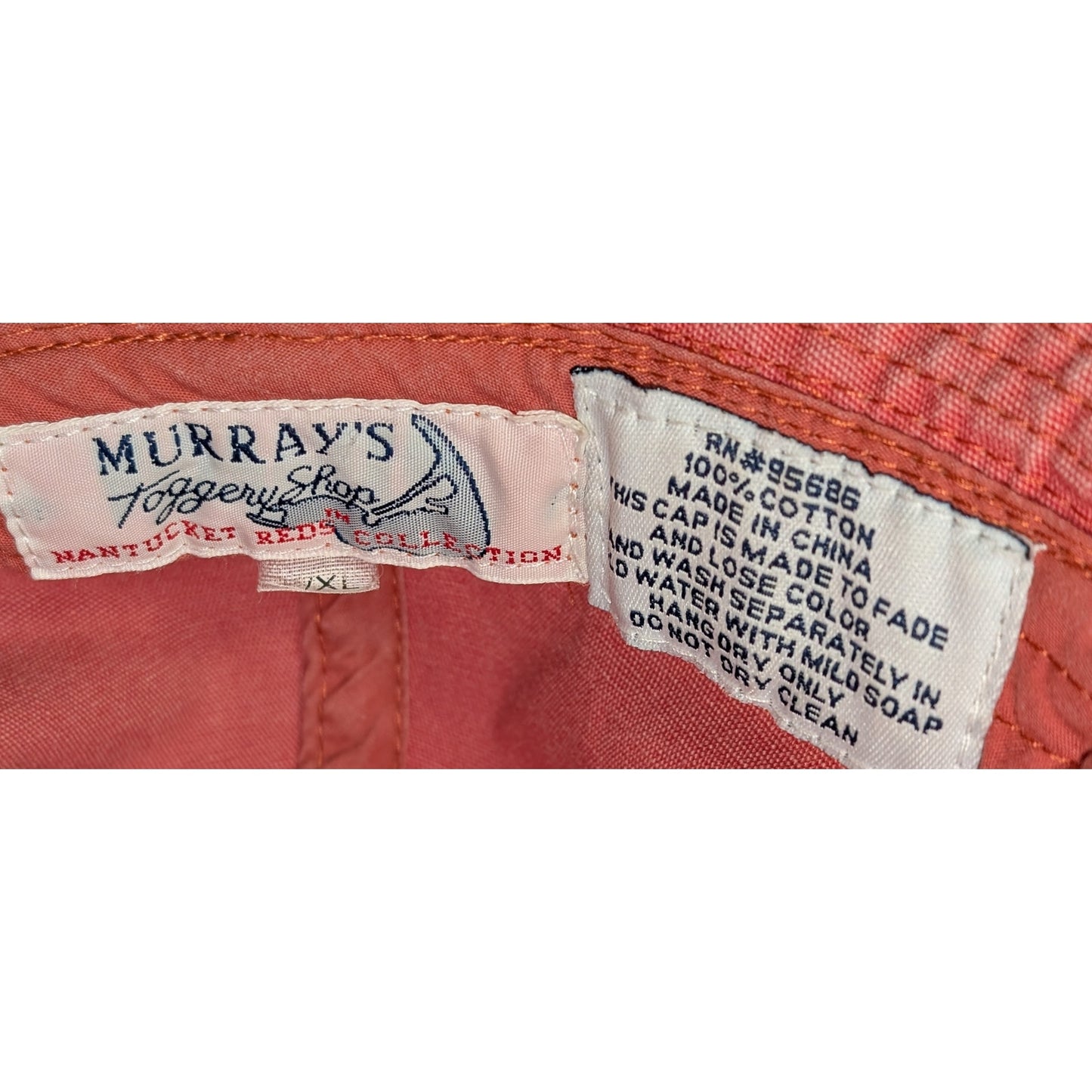 Rare Vtg Murray's Toggery Shop Nantucket Reds Collection Cotton Bucket Hat Sz XL