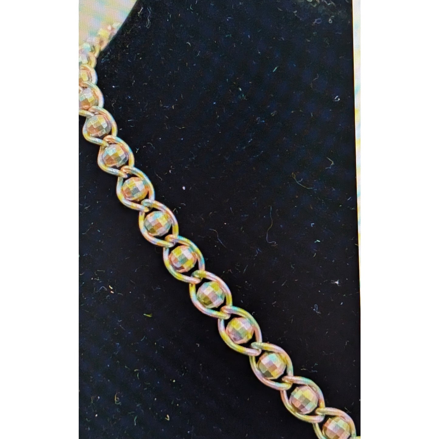Vintage 925 Italy Sterling Silver Disco Ball Chain Link 15" Necklace 14.97g