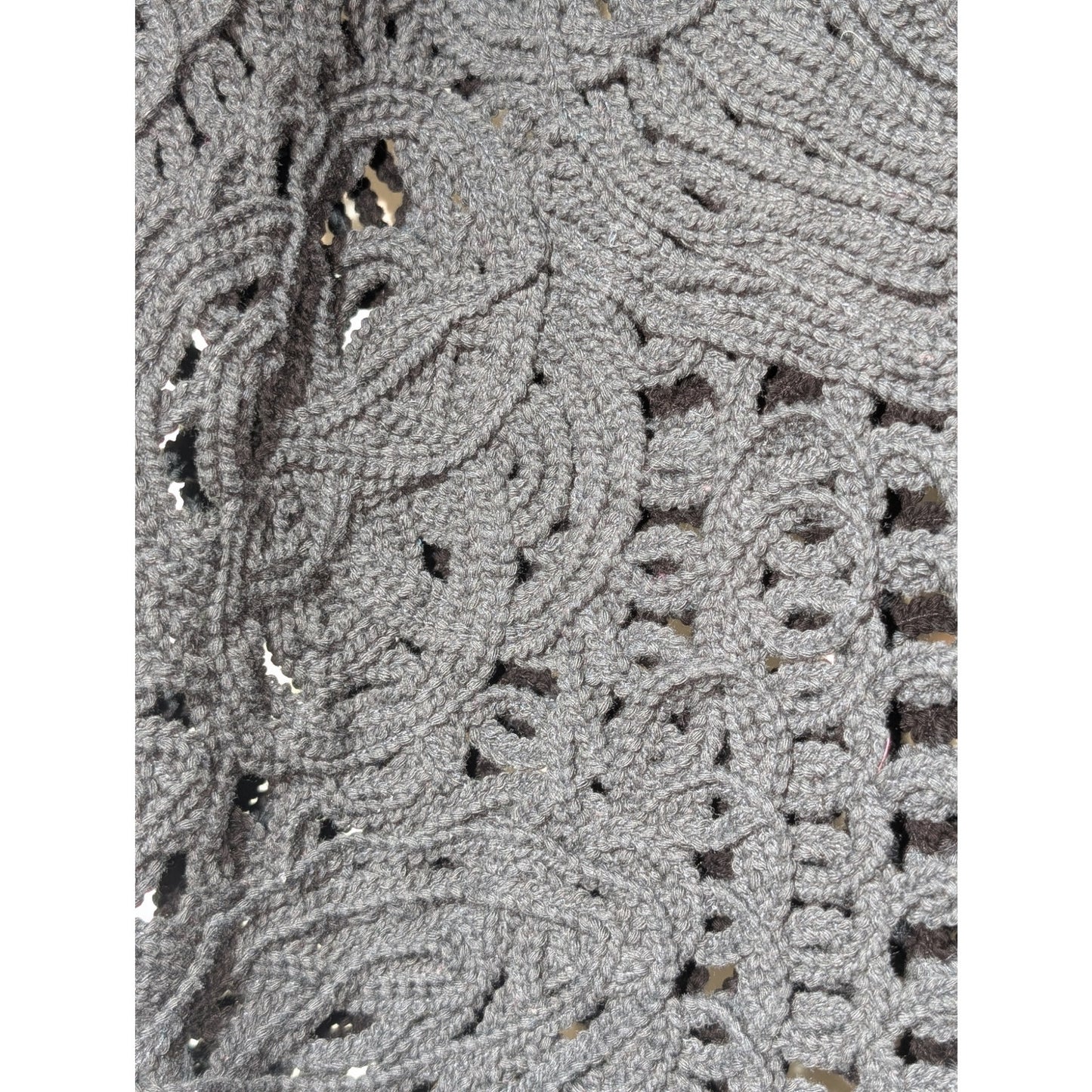 Coldwater Creek Black Crochet 100% Cotton Open Front Open Weave Sweater Sz S