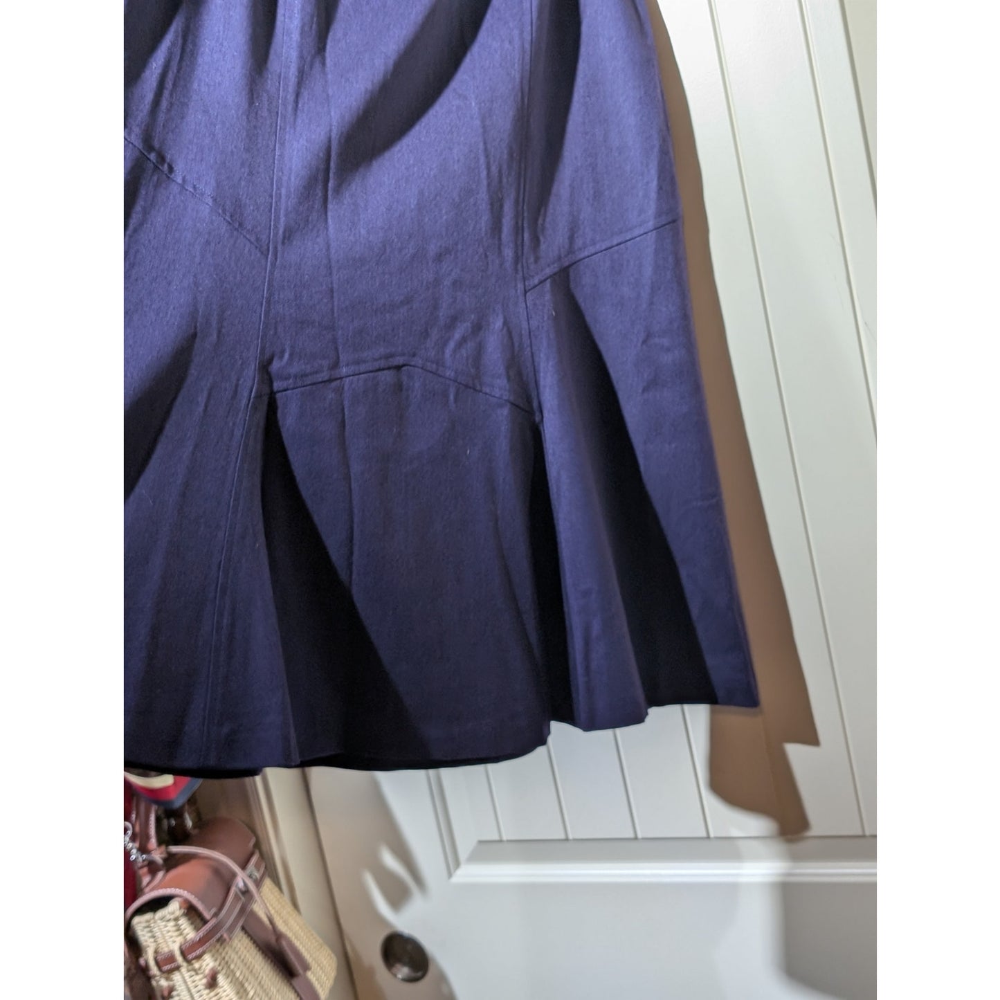 Talbot's Purple Wool Stretch Fully Lined Panel Flare Skirt Women's Plus Size 12W