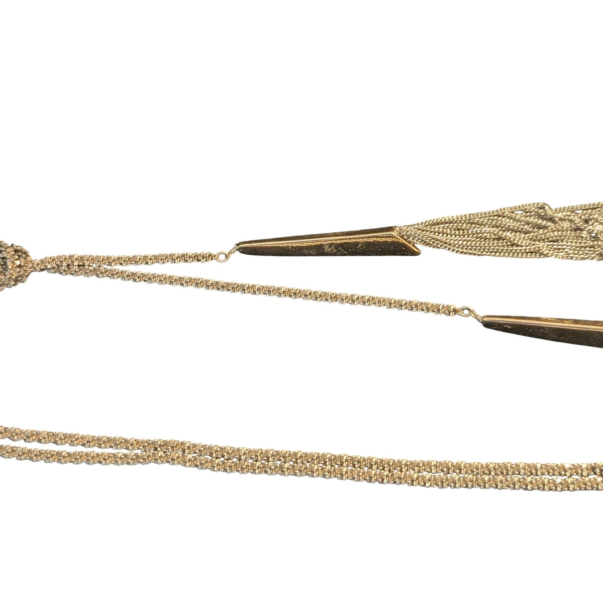 Silver Tone Margherita Chain Link Lariat Tassel Long Necklace