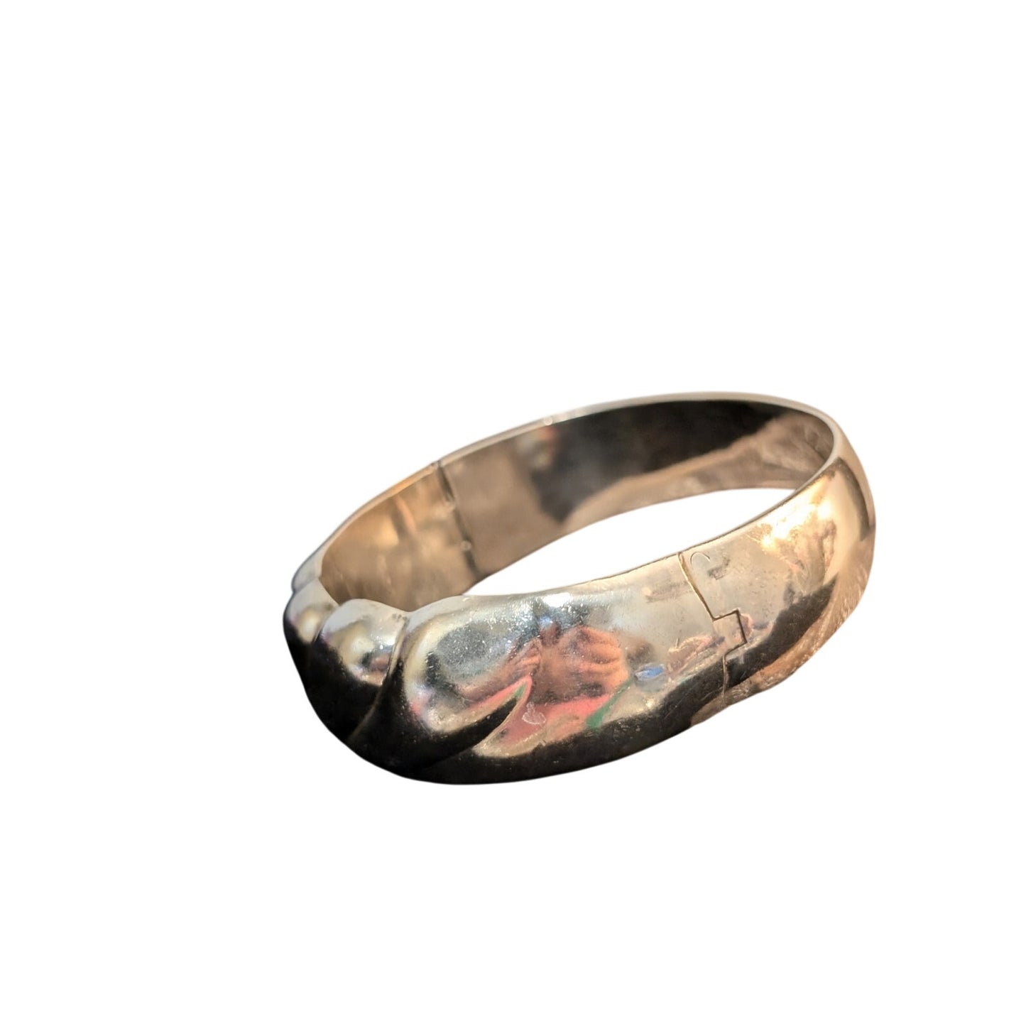Vintage 925 Sterling Swirl Design Wide Slide In Clasp Bangle Bracelet