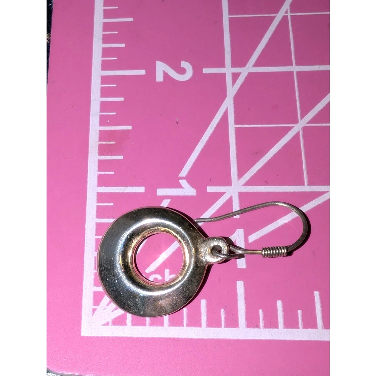 Vintage Taxco 925 Sterling Silver  Dangle Open Circle Earrings 9.08g