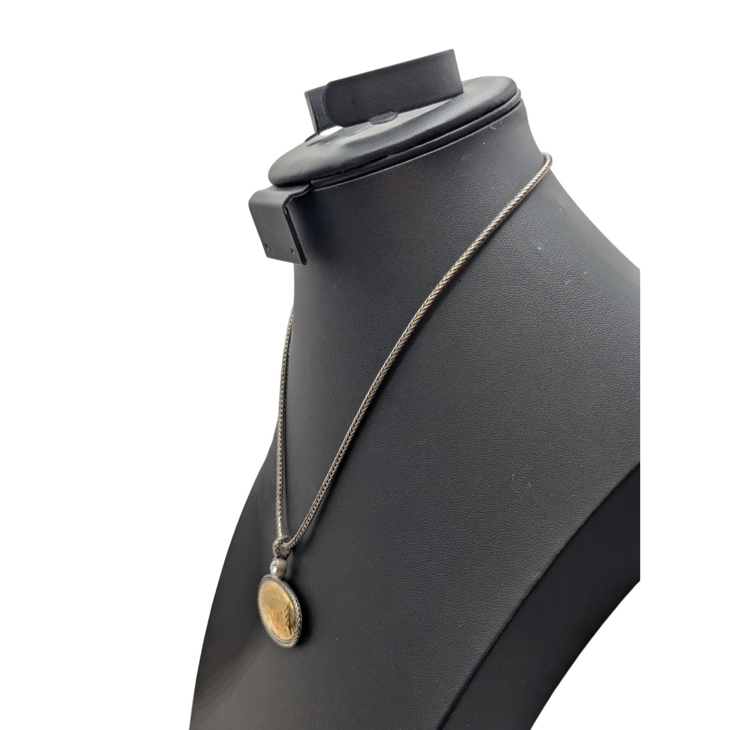 Premier Designs Trendsetter Hammered Oval Gold & Silver Tone 16"-18" Necklace