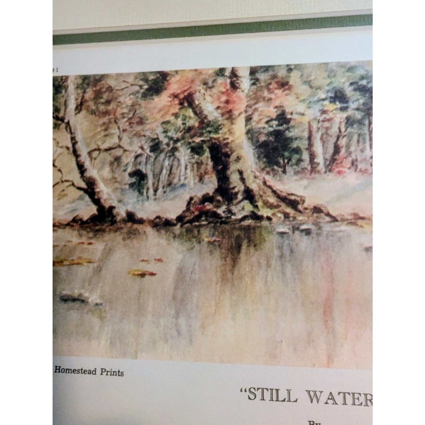 1975 Paul Sawyier Gilt Wood Frame Collector 'Still Waters' Numbered Copied Print